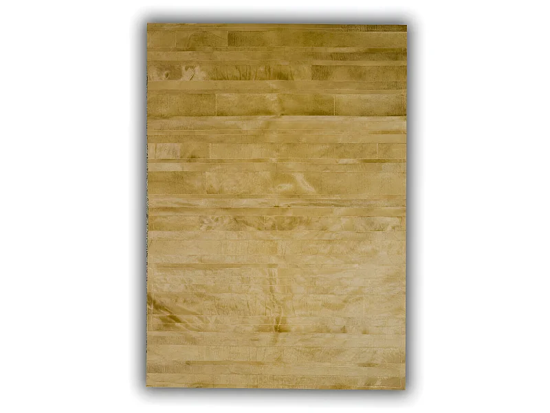 Tapis jaune en peau de vache plat design Clarita