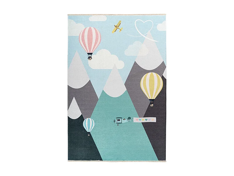 Tapis enfant en coton recyclé lavable en machine Mountain Rectangulaire  Mécanique Tapis a