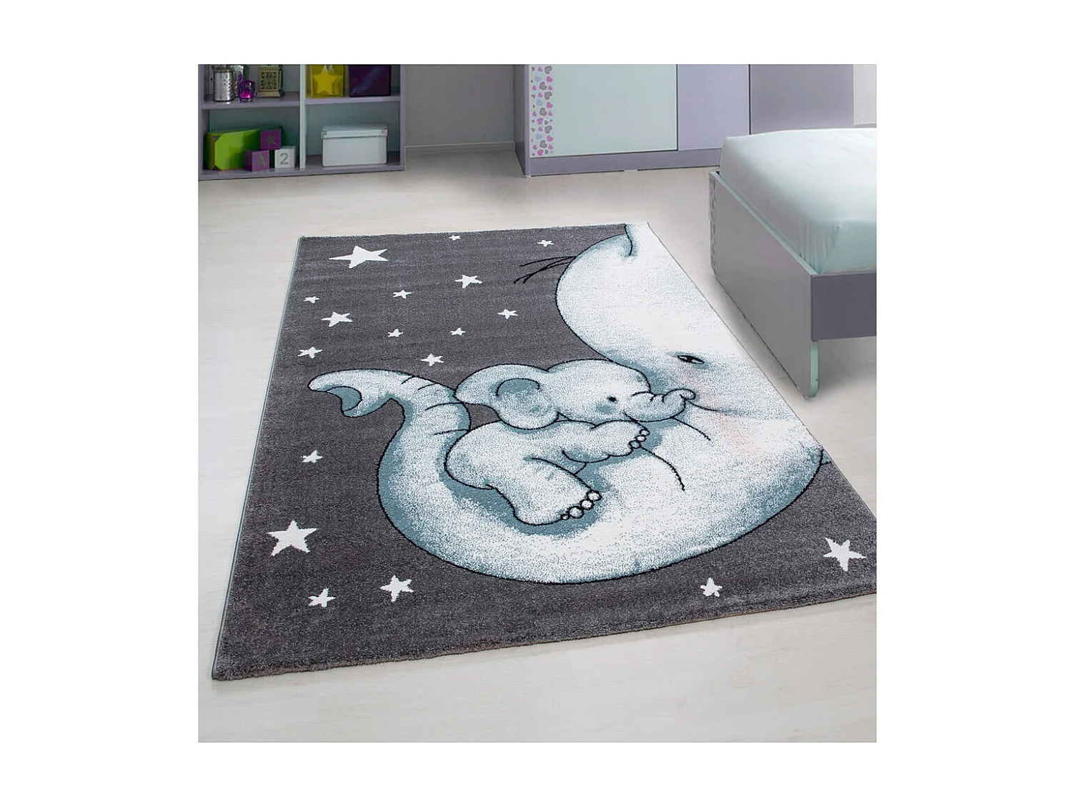 Tapis rectangle pour chambre enfant éléphant Zoupiou Rectangulaire Enfant Mécanique