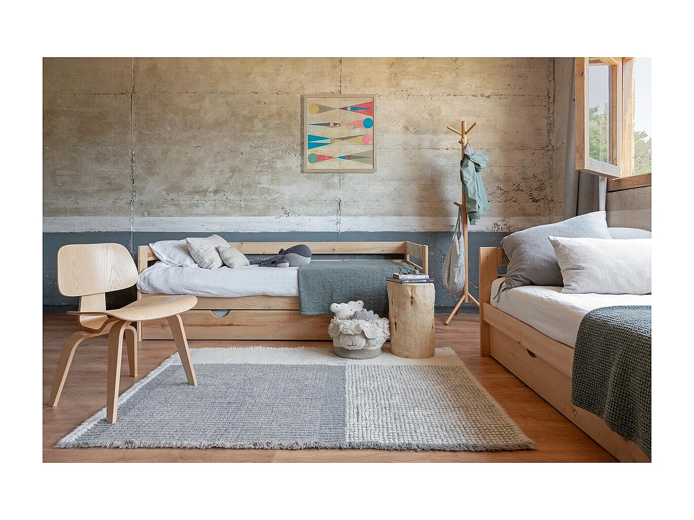 Tapis en laine pour enfant Kaia Rectangulaire Enfant Fait main Recommandé pour les enfants