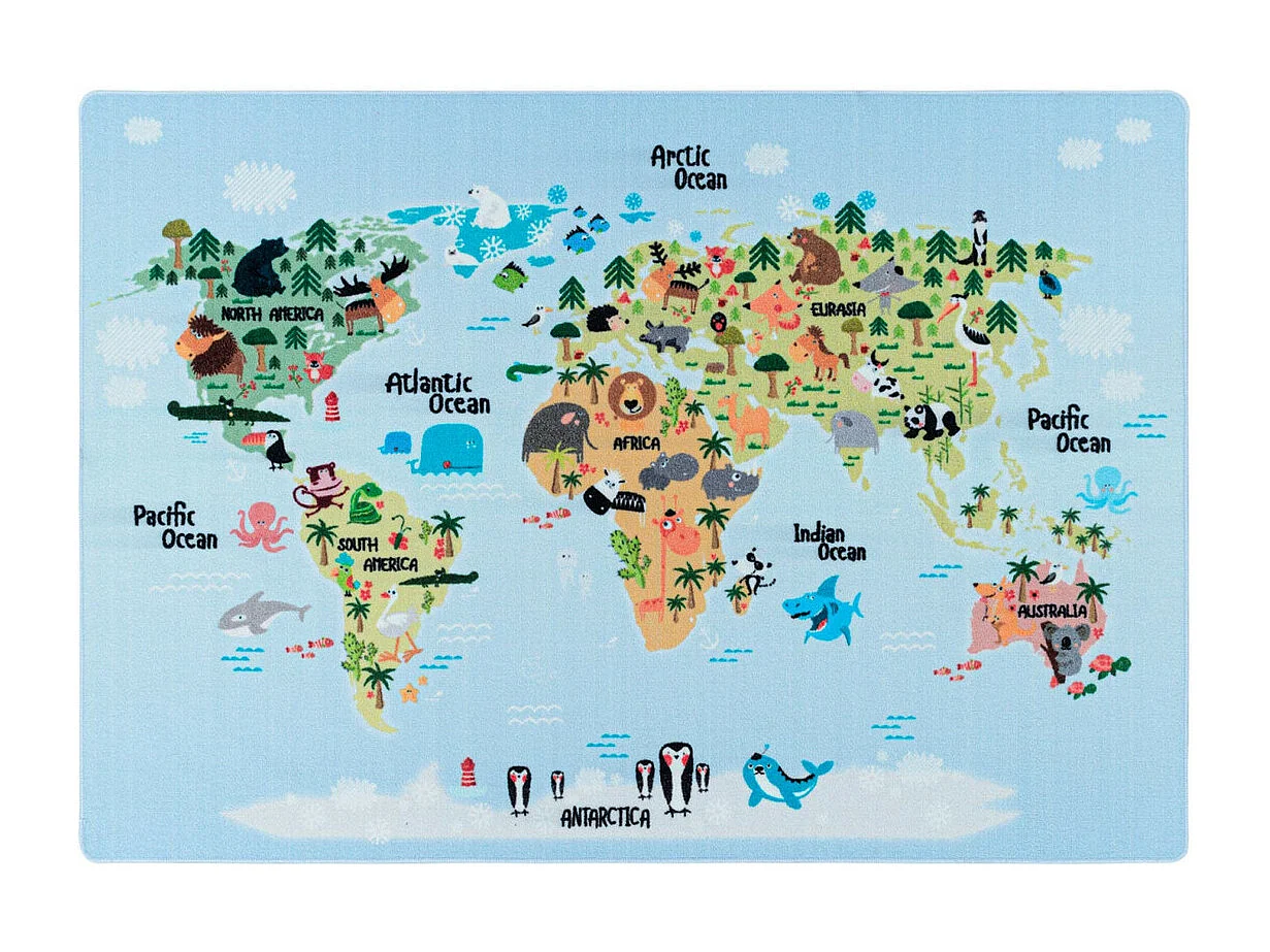 Tapis de jeu antidérapant pour fille et garçon World Rectangulaire Enfant Mécanique Antidé