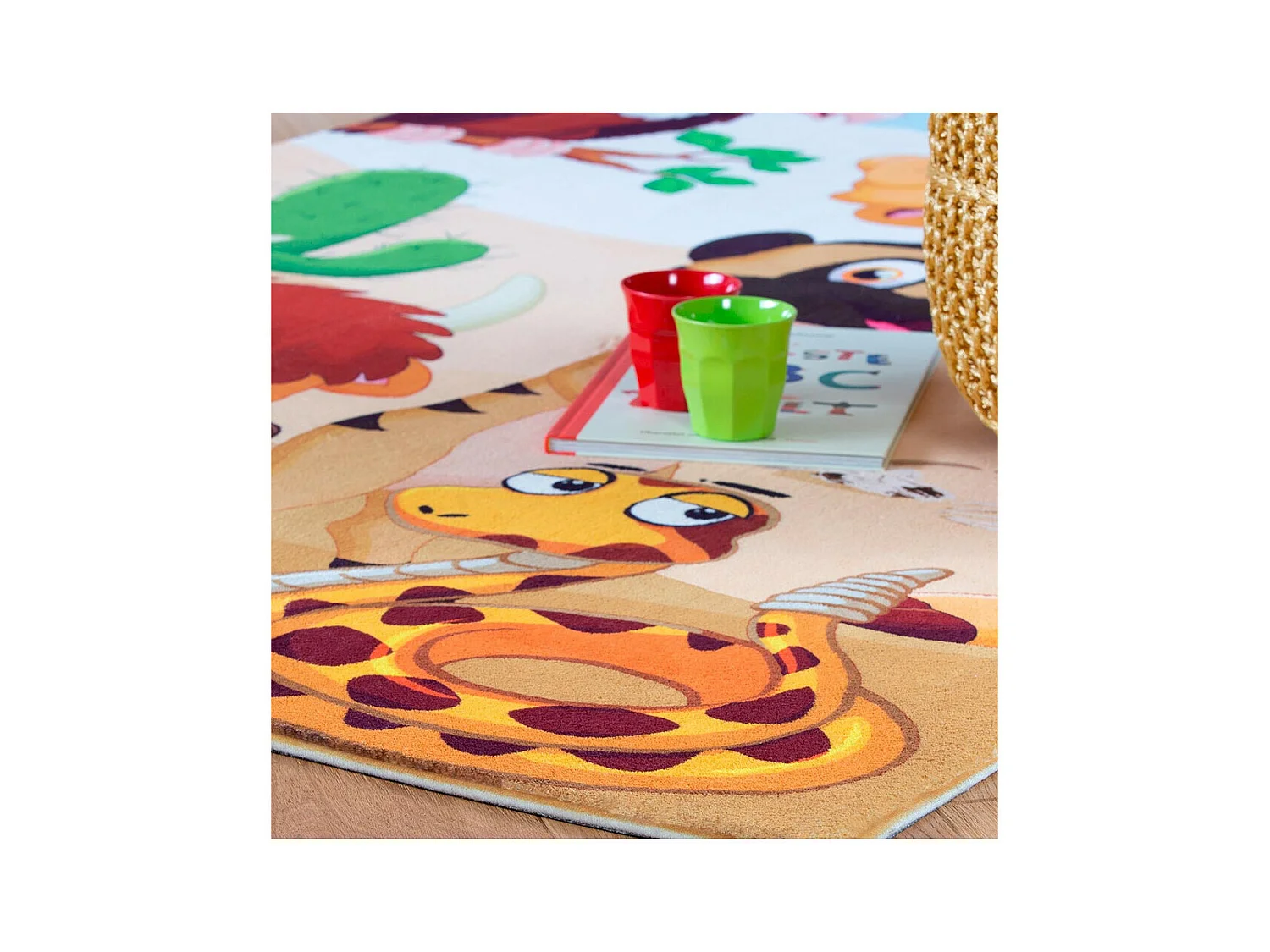 Tapis enfant rectangle polyester multicolore Siwa Rectangulaire Enfant Tufté main