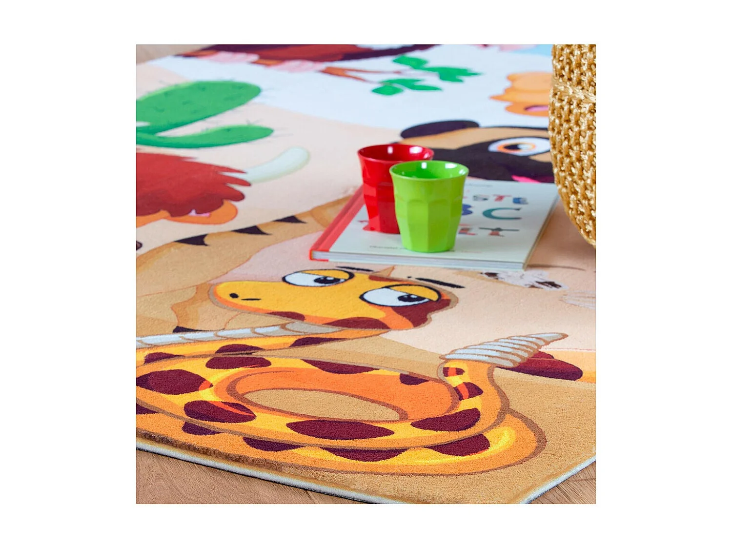 Tapis enfant rectangle polyester multicolore Siwa Rectangulaire Enfant Tufté main