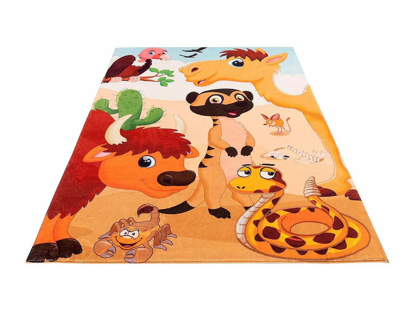 Tapis enfant rectangle polyester multicolore Siwa Rectangulaire Enfant Tufté main