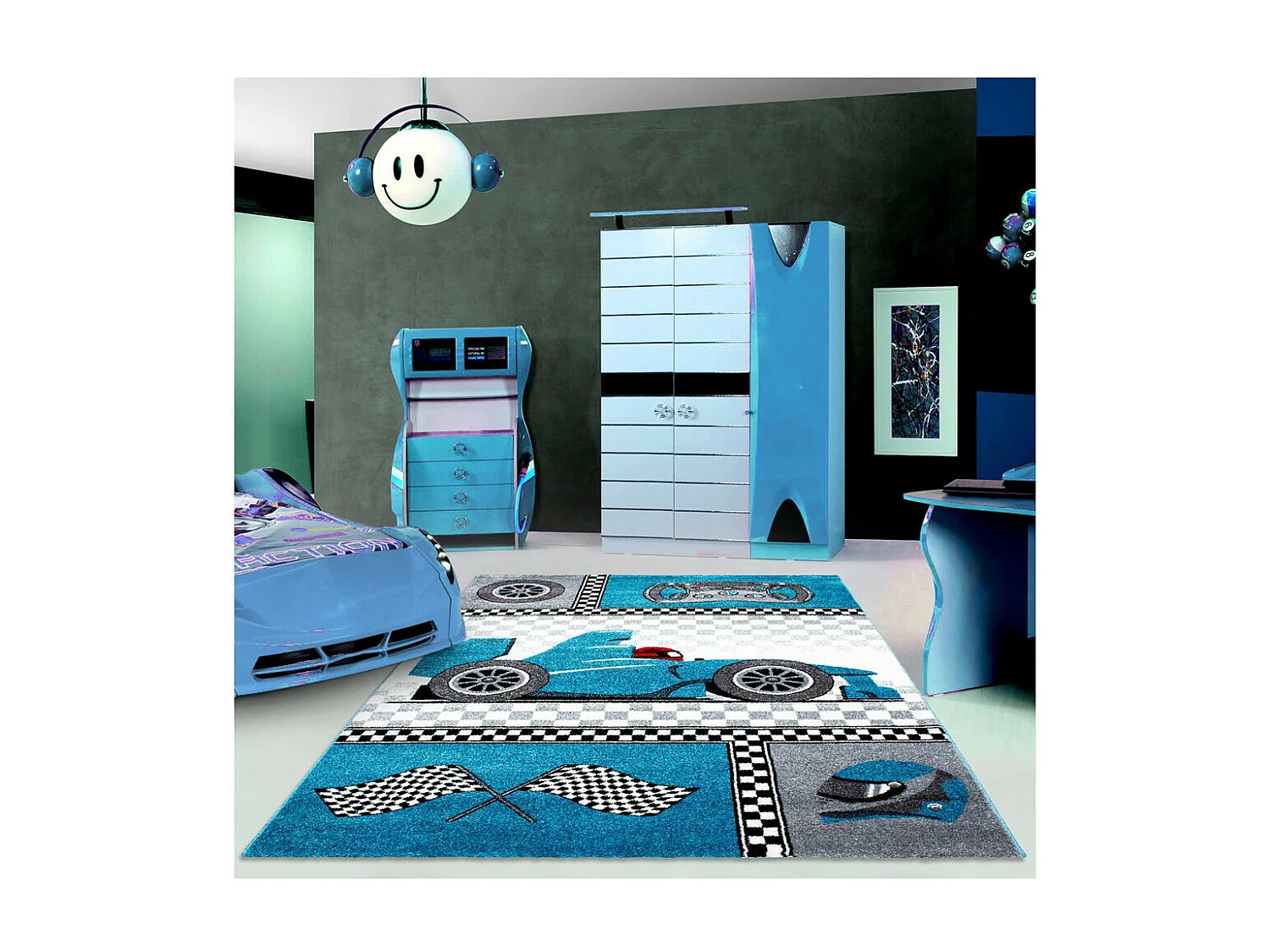 Tapis pour garçon en polypropylène Korting Rectangulaire Enfant Mécanique