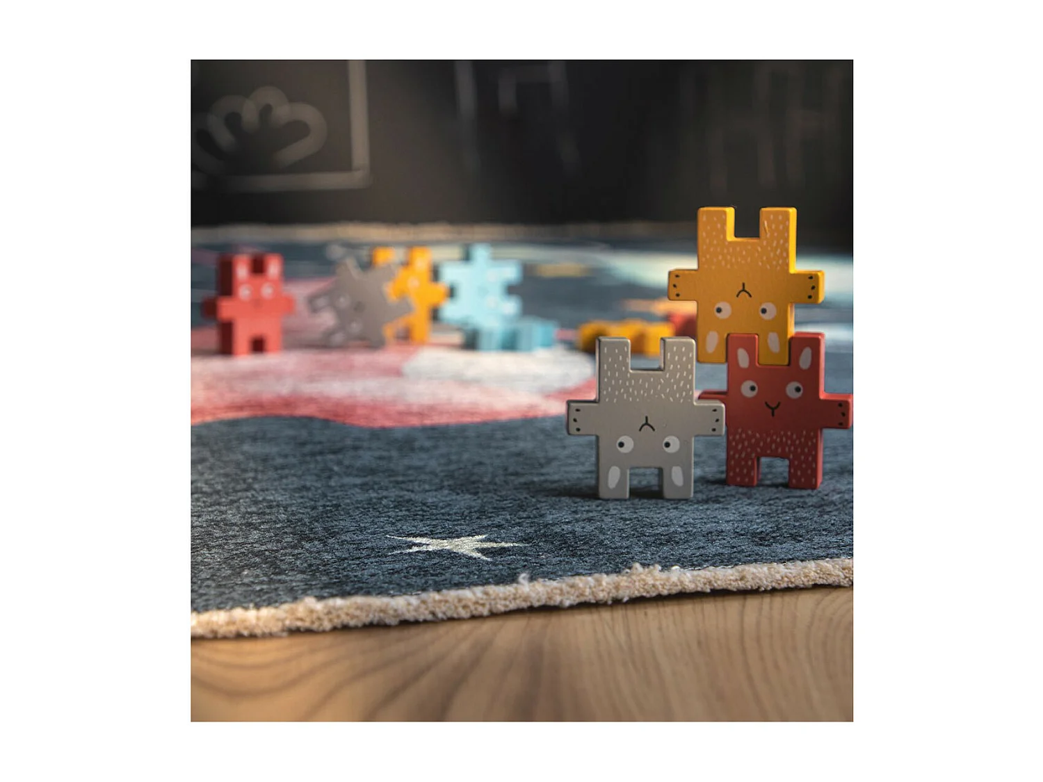 Tapis enfant en coton recyclé lavable en machine Arnold Rectangulaire  Mécanique Tapis ant