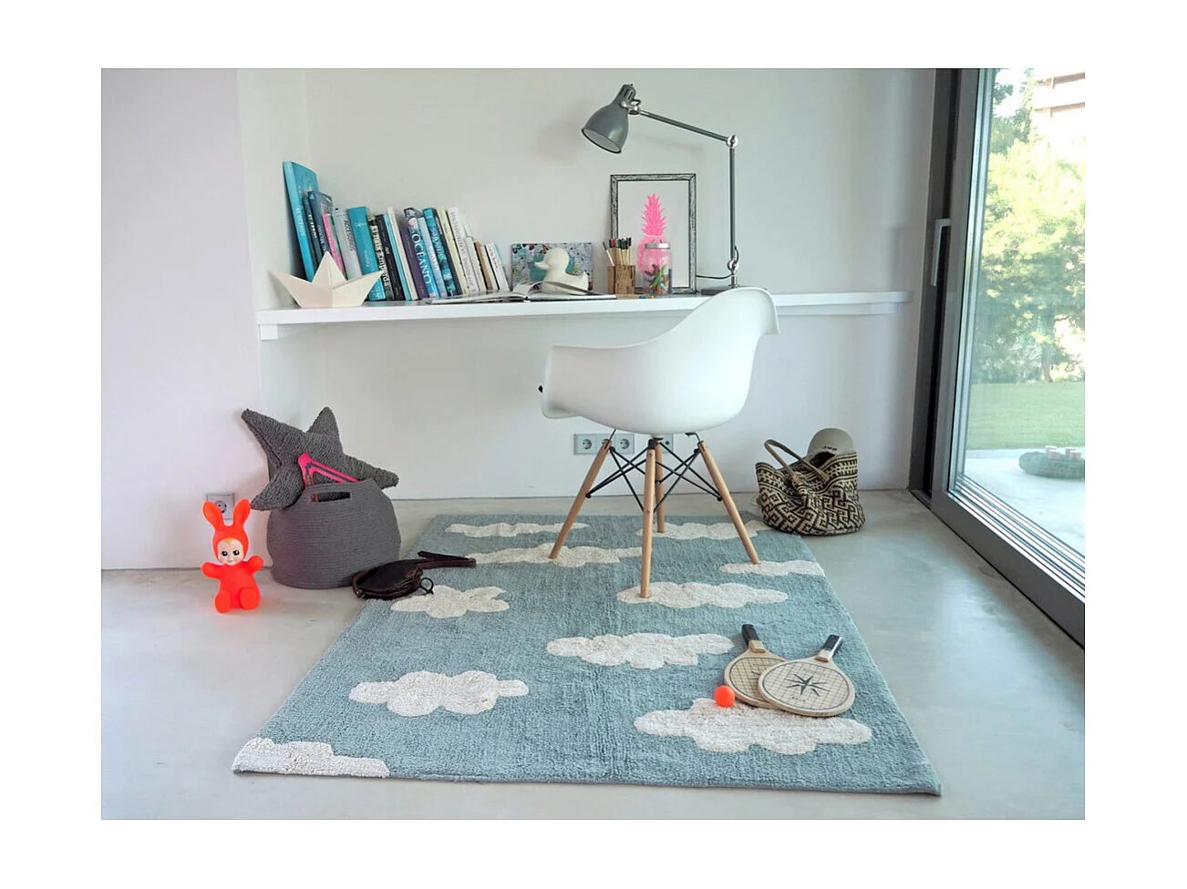 Tapis lavable en machine pour enfant Clouds Lorena Canals Rectangulaire Enfant Fait main T