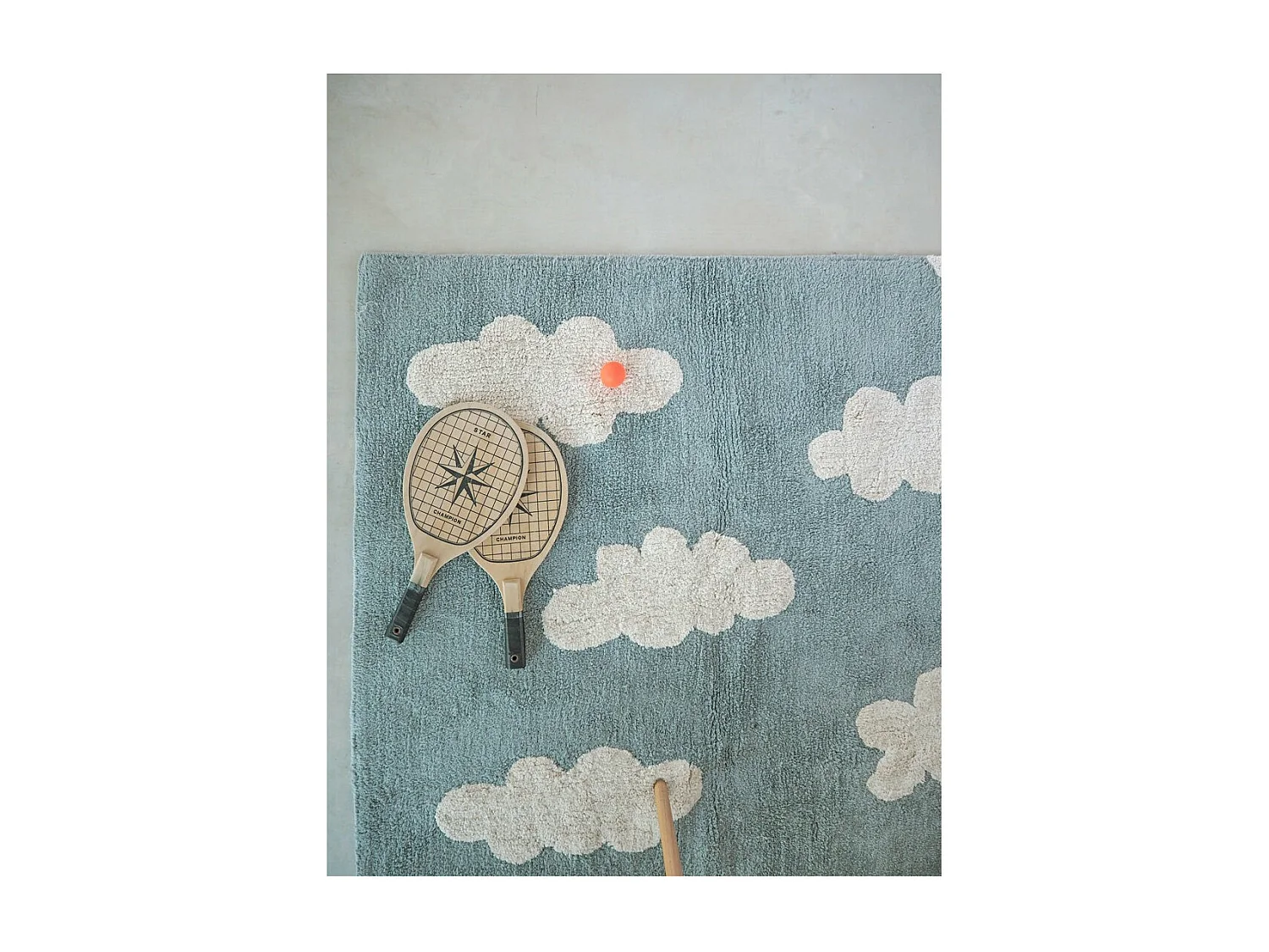 Tapis lavable en machine pour enfant Clouds Lorena Canals Rectangulaire Enfant Fait main T