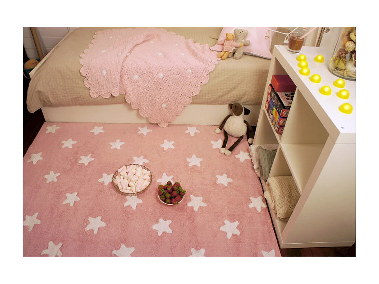 Tapis pour bébé lavable en machine Stars White Lorena Canals Rectangulaire Enfant Fait mai