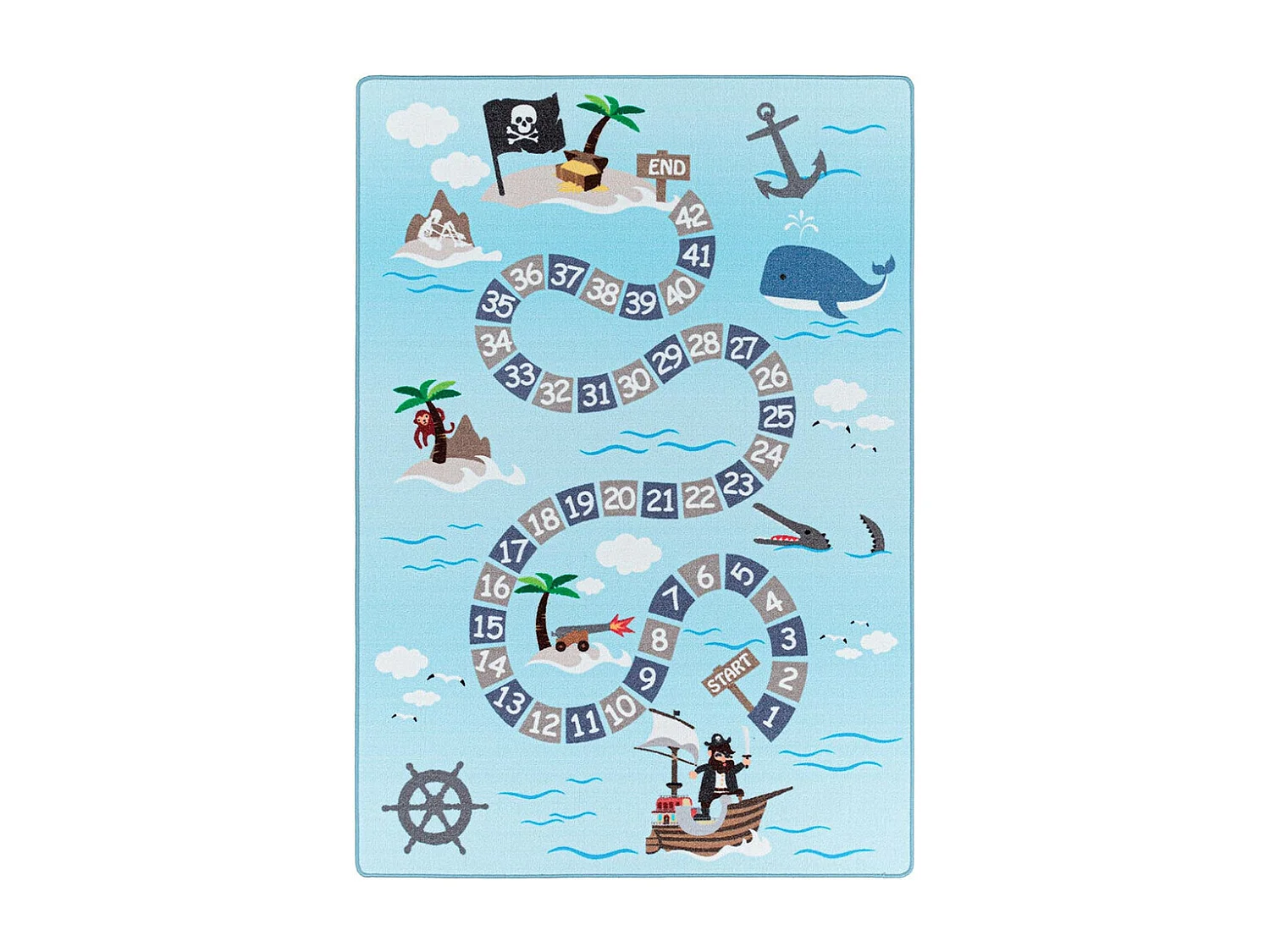 Tapis de jeu pour fille et garçon Whale Rectangulaire Enfant Mécanique Antidérapant