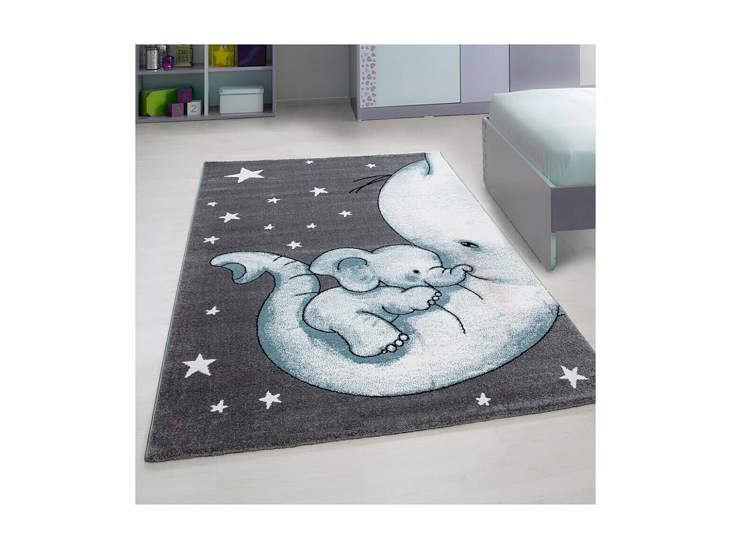 Tapis rectangle pour chambre enfant éléphant Zoupiou Rectangulaire Enfant Mécanique