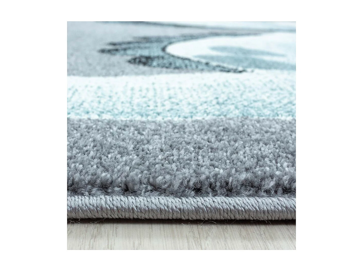 Tapis bleu pour chambre d'enfant rectangle Dino Rectangulaire Enfant Mécanique