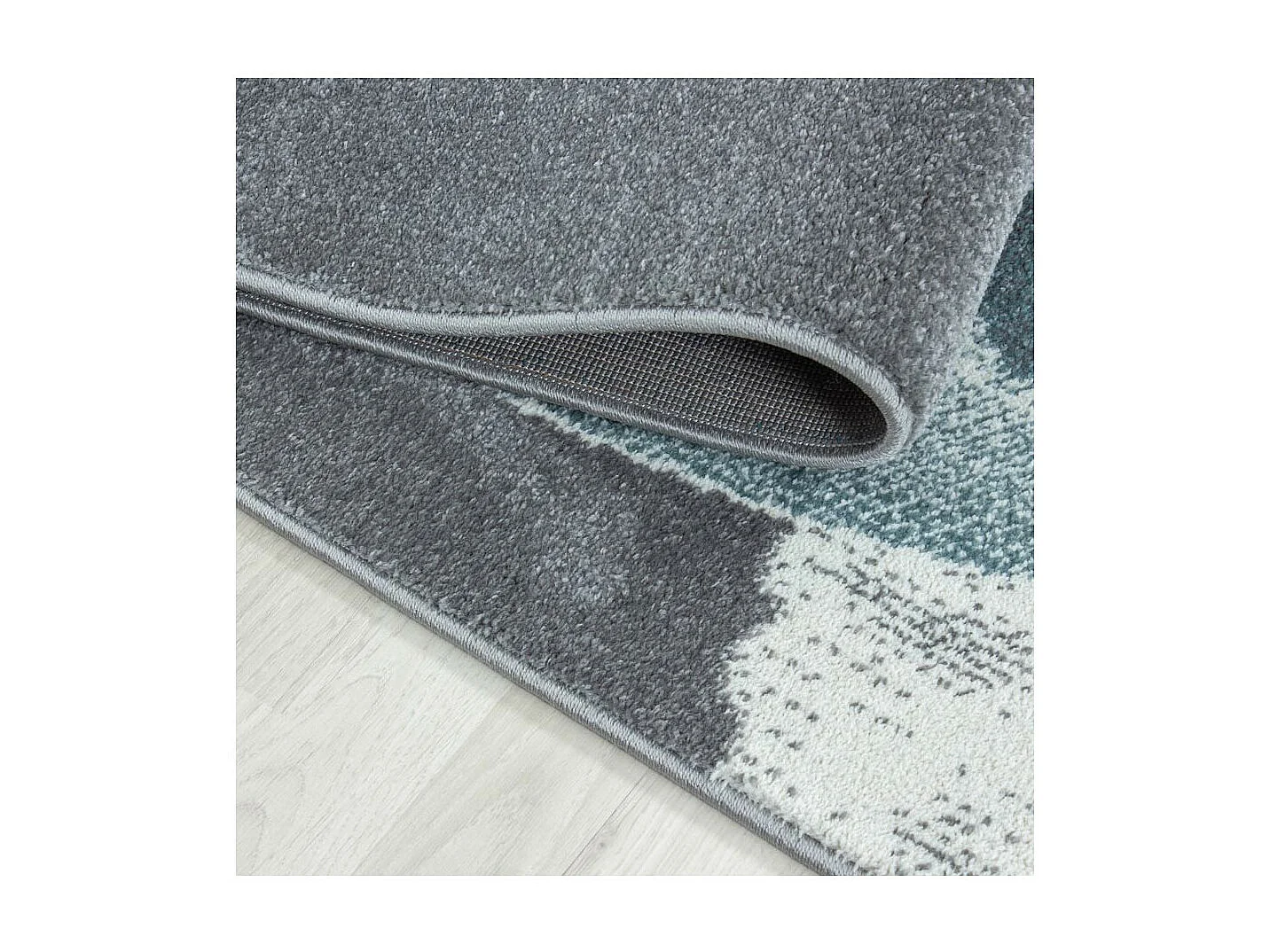 Tapis bleu pour chambre d'enfant rectangle Dino Rectangulaire Enfant Mécanique