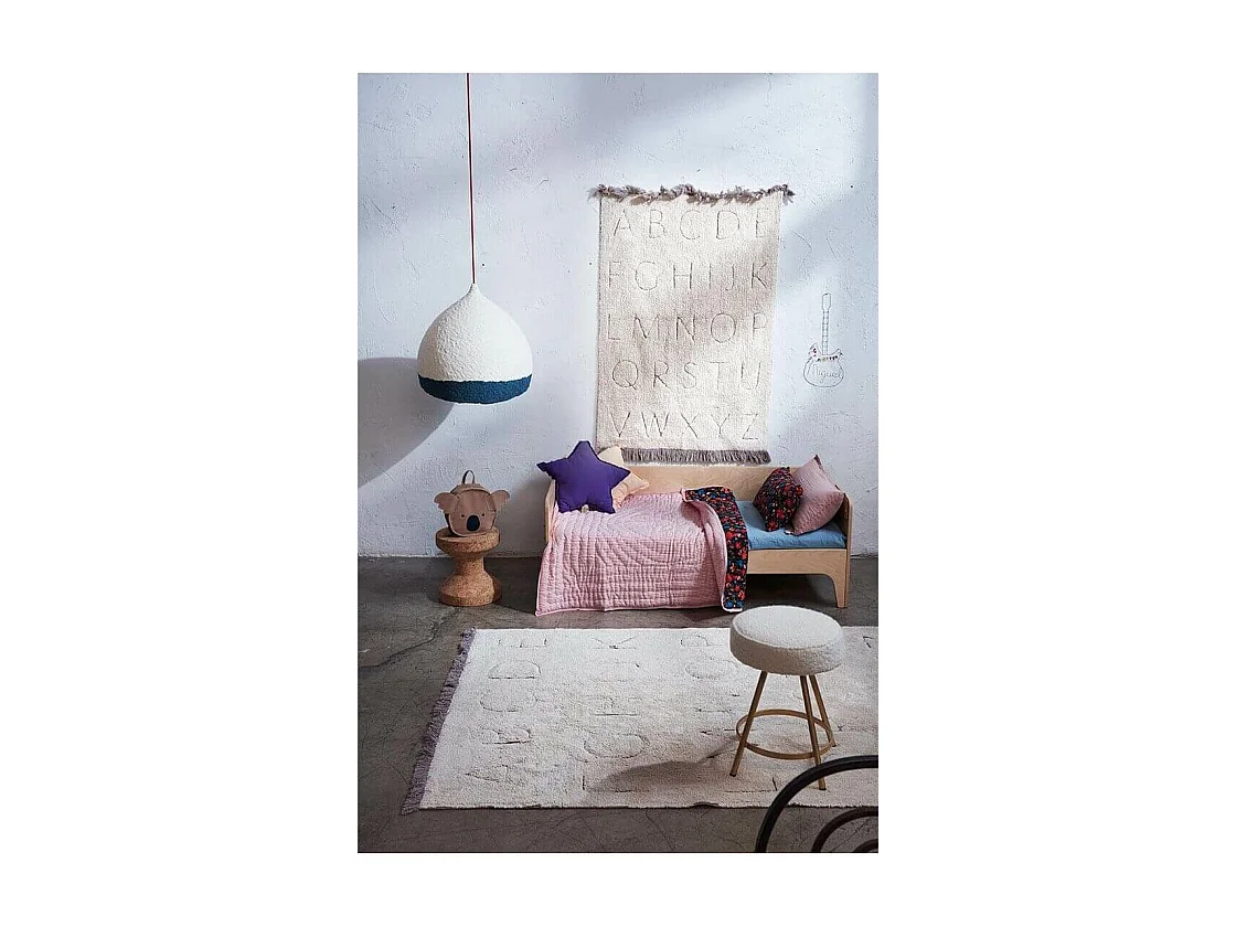 Tapis enfant recyclé lavable en machine ABC Lorena Canals Rectangulaire Enfant Fait main T