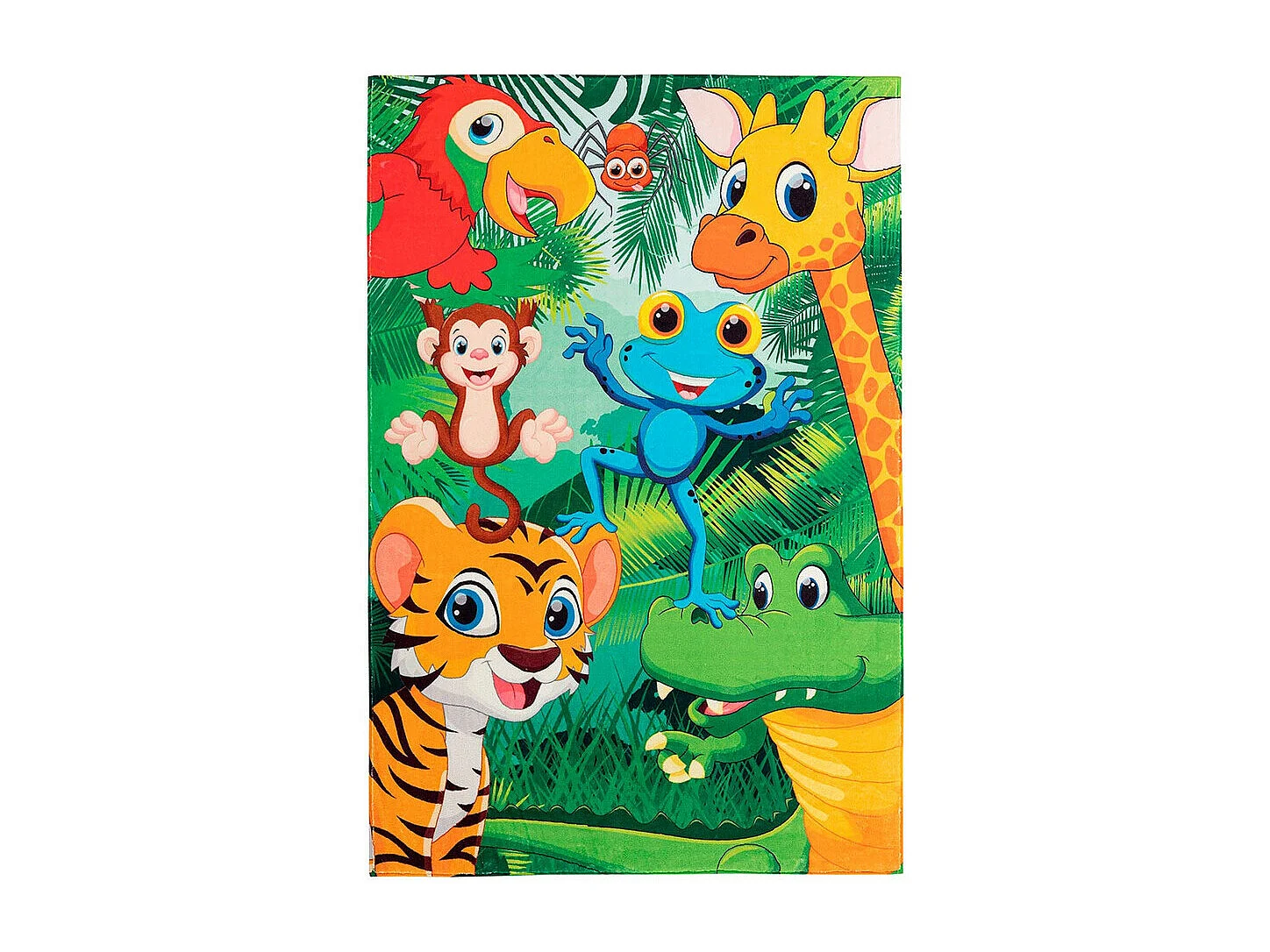 Tapis de chambre enfant multicolore rectangle Mini Jungle Rectangulaire Enfant Tufté main