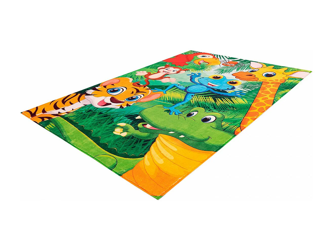 Tapis de chambre enfant multicolore rectangle Mini Jungle Rectangulaire Enfant Tufté main