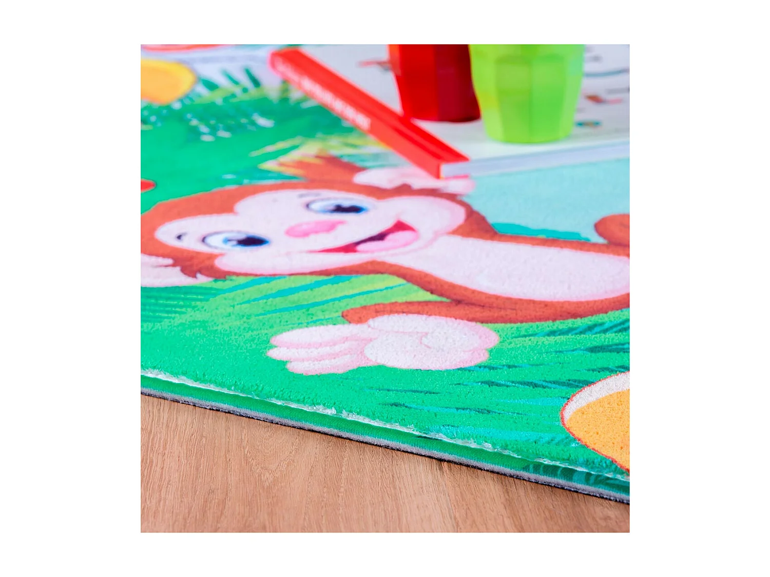 Tapis de chambre enfant multicolore rectangle Mini Jungle Rectangulaire Enfant Tufté main