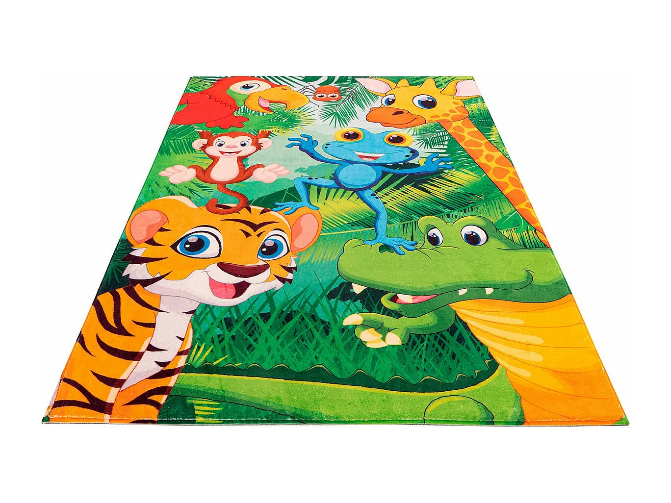 Tapis de chambre enfant multicolore rectangle Mini Jungle Rectangulaire Enfant Tufté main