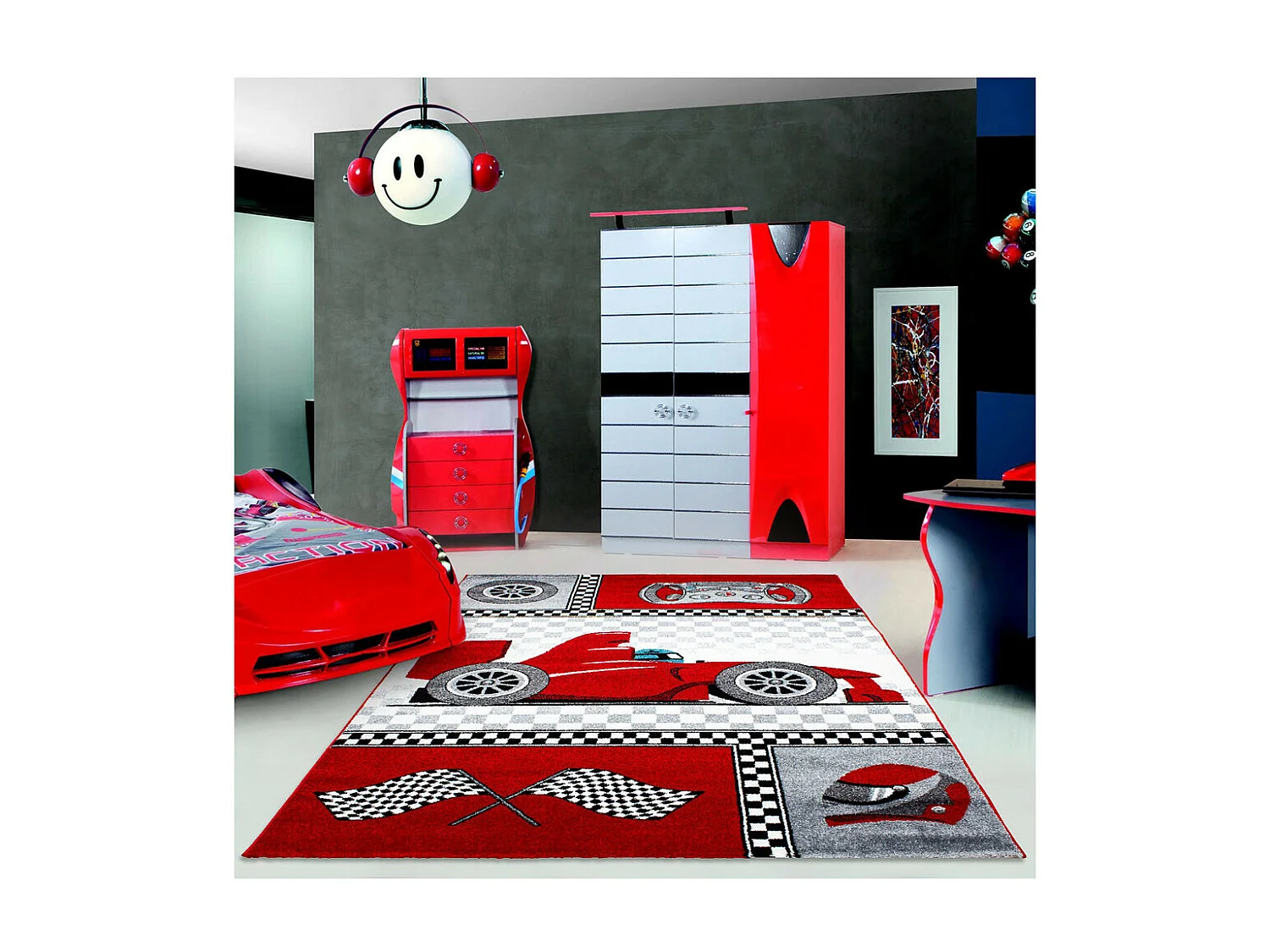 Tapis pour garçon en polypropylène Korting Rectangulaire Enfant Mécanique