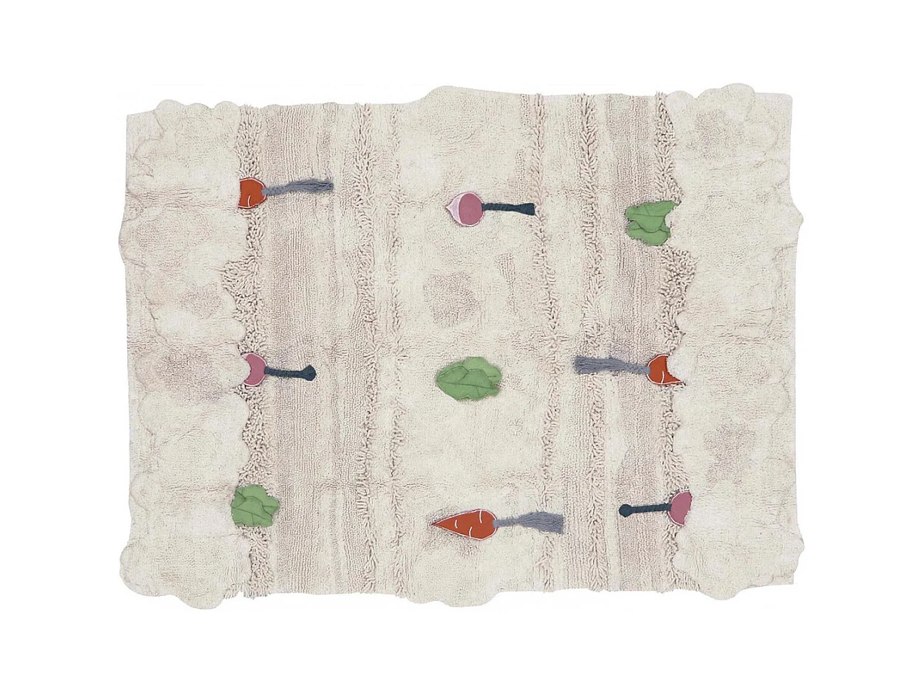 Tapis enfant lavable en machine Veggie Garden Rectangulaire Enfant Fait main