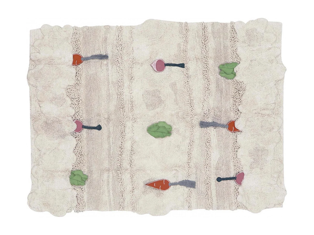 Tapis enfant lavable en machine Veggie Garden Rectangulaire Enfant Fait main