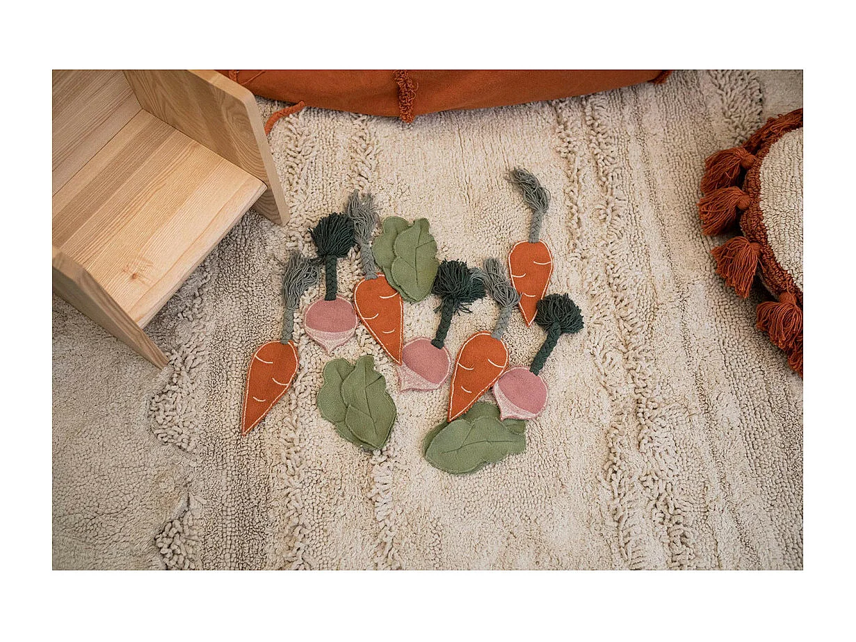 Tapis enfant lavable en machine Veggie Garden Rectangulaire Enfant Fait main