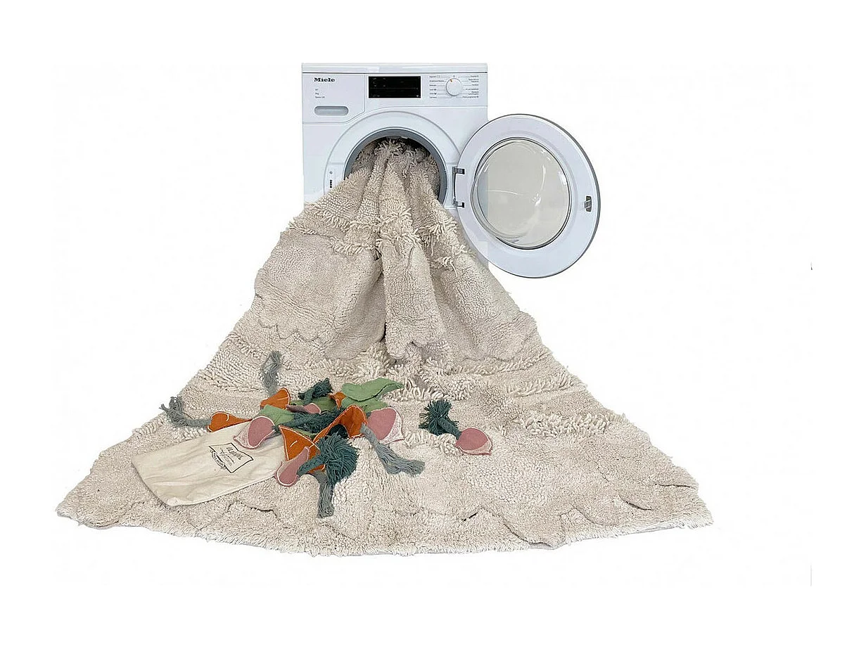 Tapis enfant lavable en machine Veggie Garden Rectangulaire Enfant Fait main