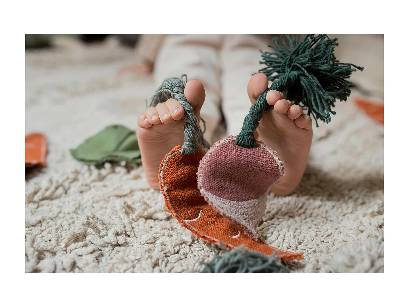 Tapis enfant lavable en machine Veggie Garden Rectangulaire Enfant Fait main