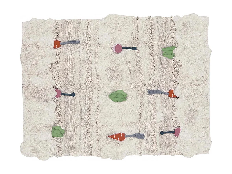 Tapis enfant lavable en machine Veggie Garden Rectangulaire Enfant Fait main