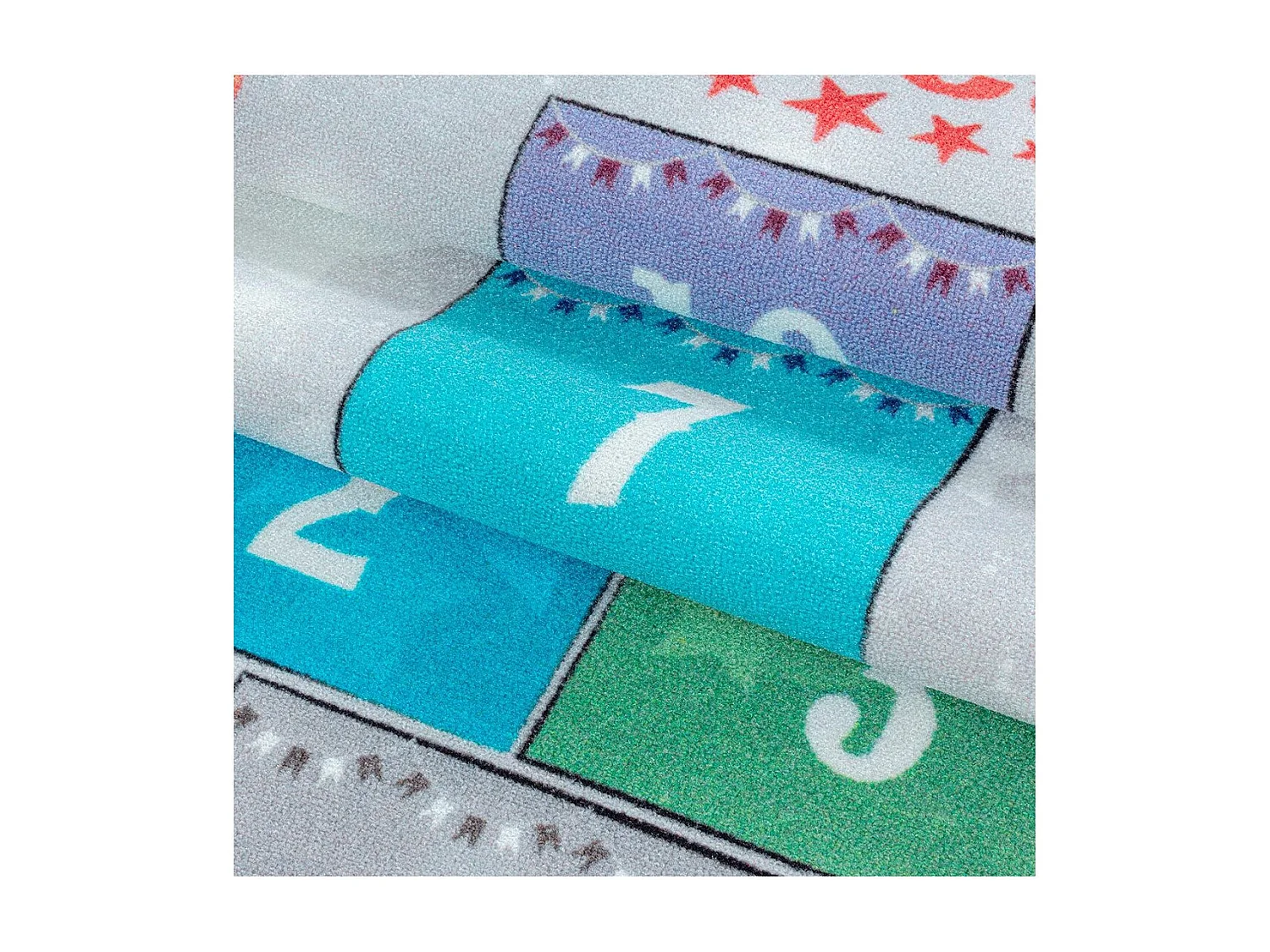 Tapis marelle pour fille et garçon Circus Rectangulaire Enfant Mécanique Antidérapant