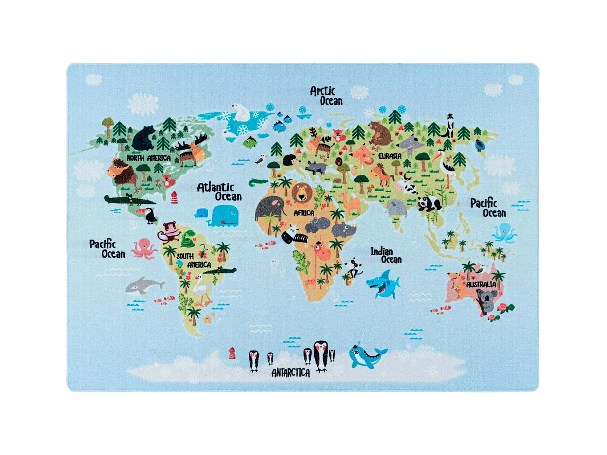 Tapis de jeu antidérapant pour fille et garçon World Rectangulaire Enfant Mécanique Antidé