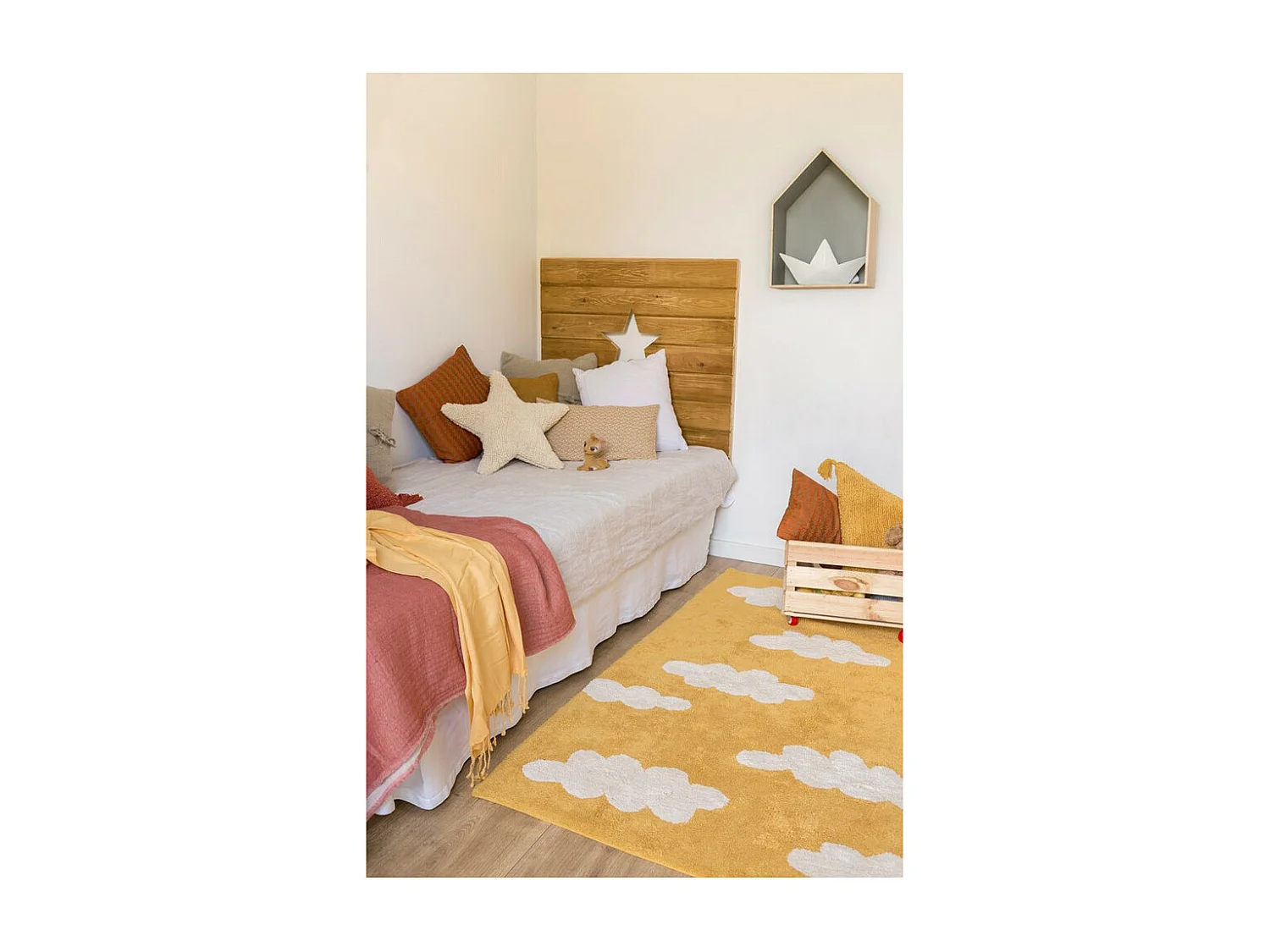 Tapis lavable en machine pour enfant Clouds Lorena Canals Rectangulaire Enfant Fait main T