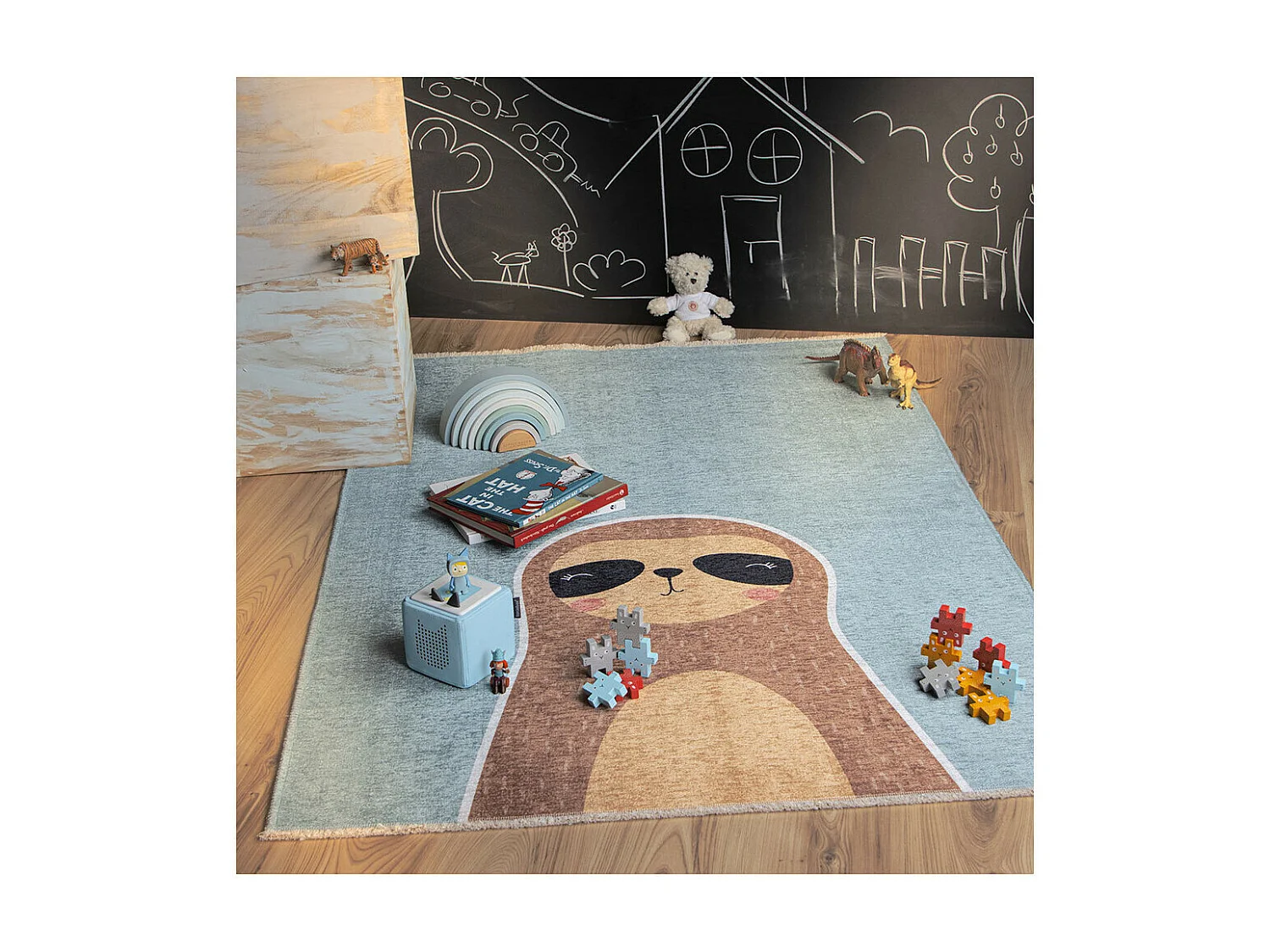 Tapis enfant en coton recyclé lavable en machine Granny Rectangulaire  Mécanique Tapis ant