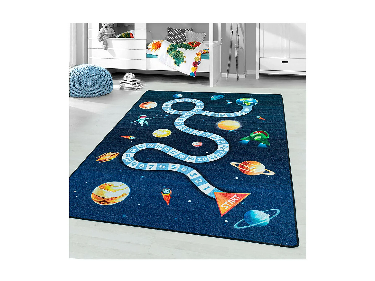 Tapis enfant de jeu garçon Astronaute Rectangulaire Enfant Mécanique Antidérapant