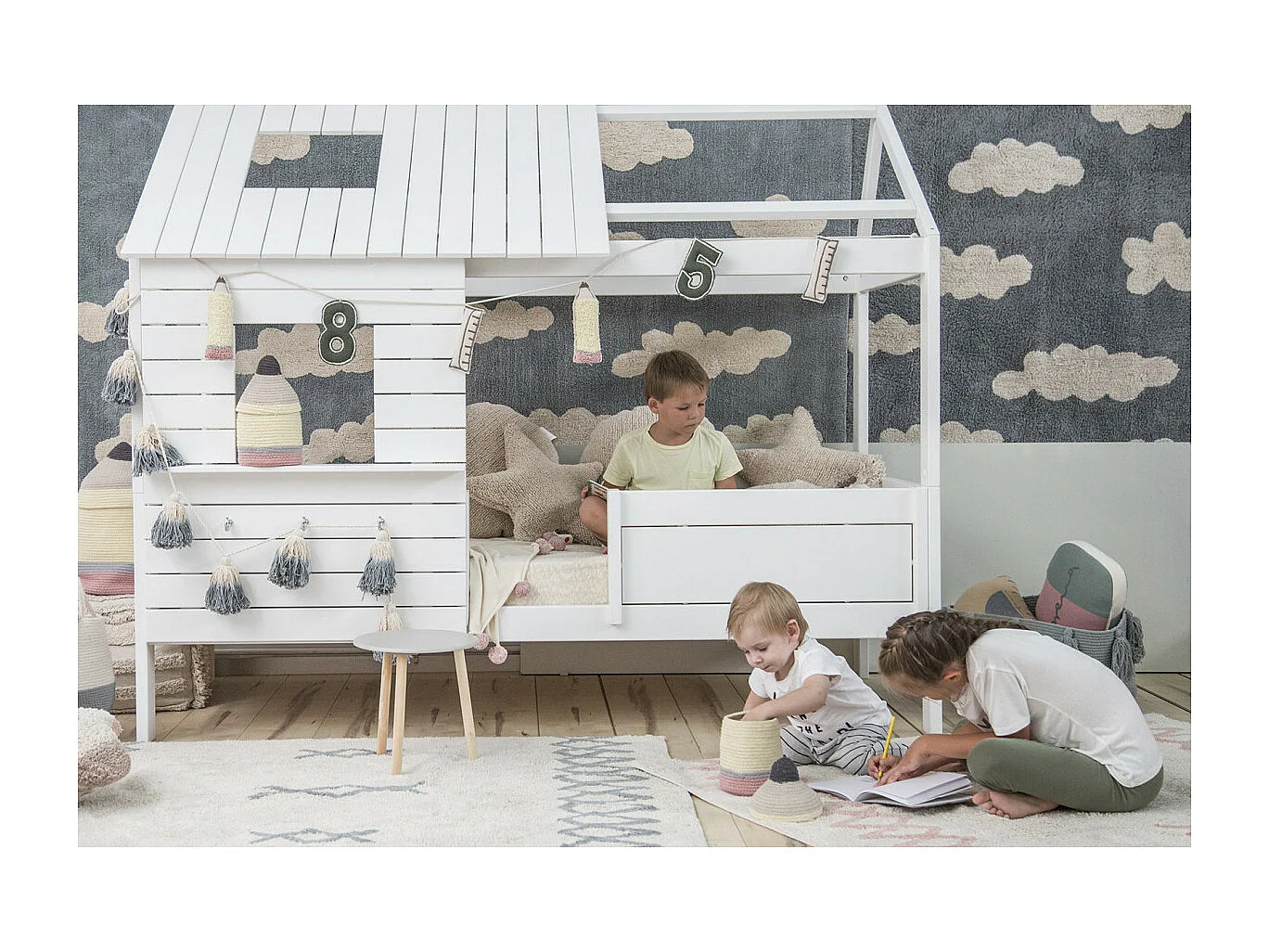 Tapis berbère en coton ethnique lavable en machine Atlas Lorena Canals Rectangulaire Enfan