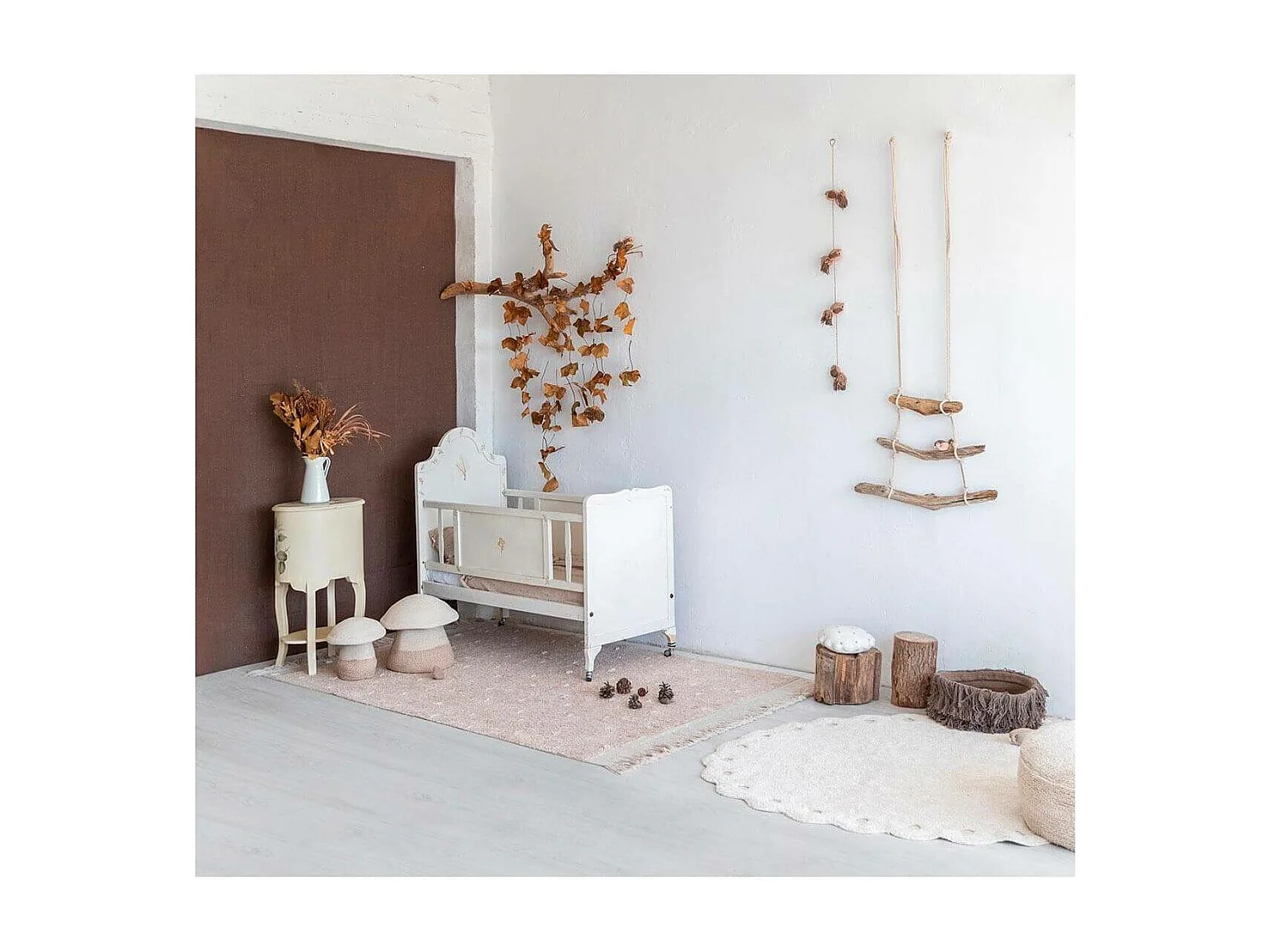 Tapis enfant en coton lavable en machine Woods Symphony Rectangulaire Enfant Fait main Tap