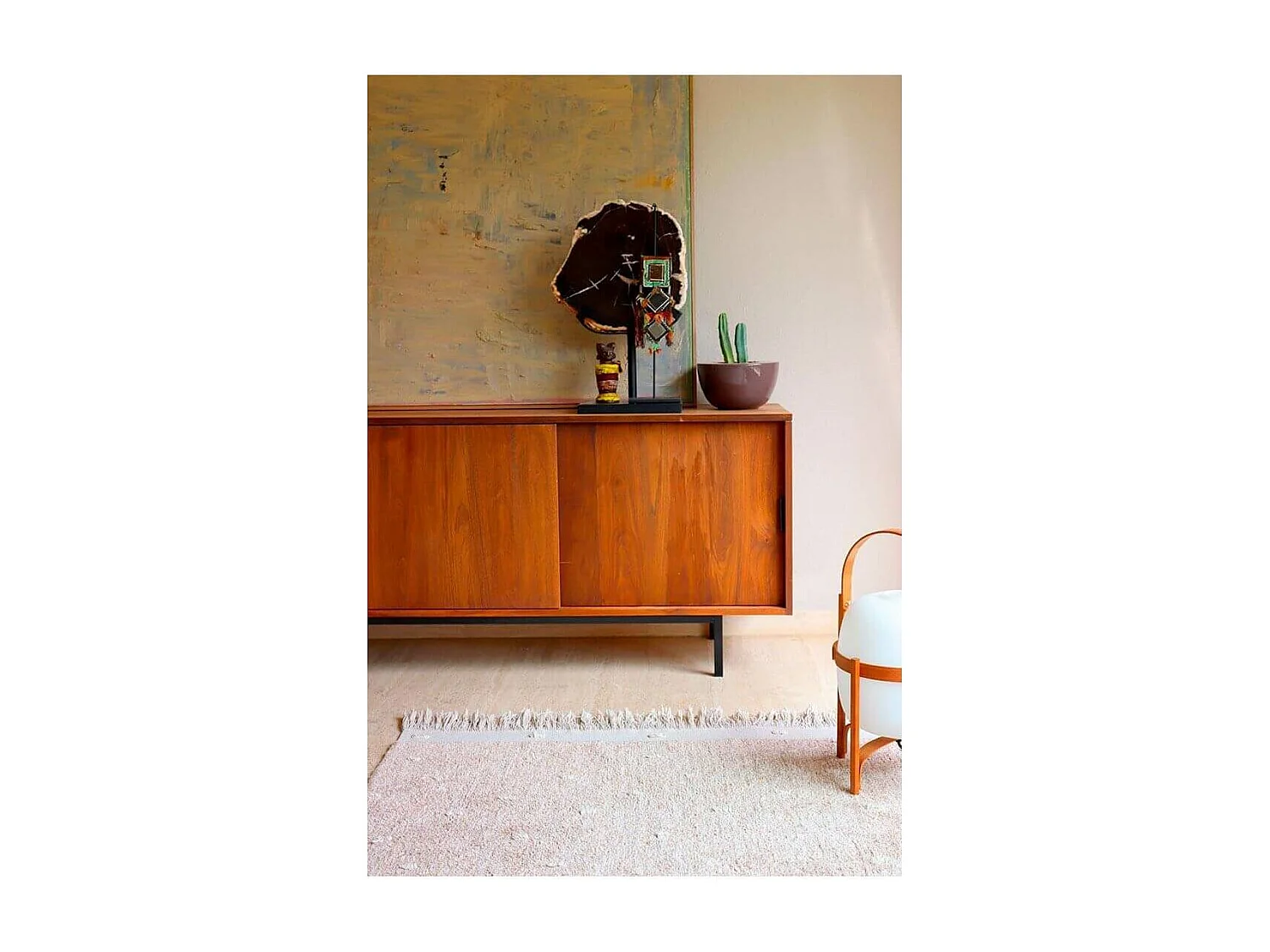 Woods Symphony linnen wasbaar katoenen vloerkleed - 140 x 200 cm