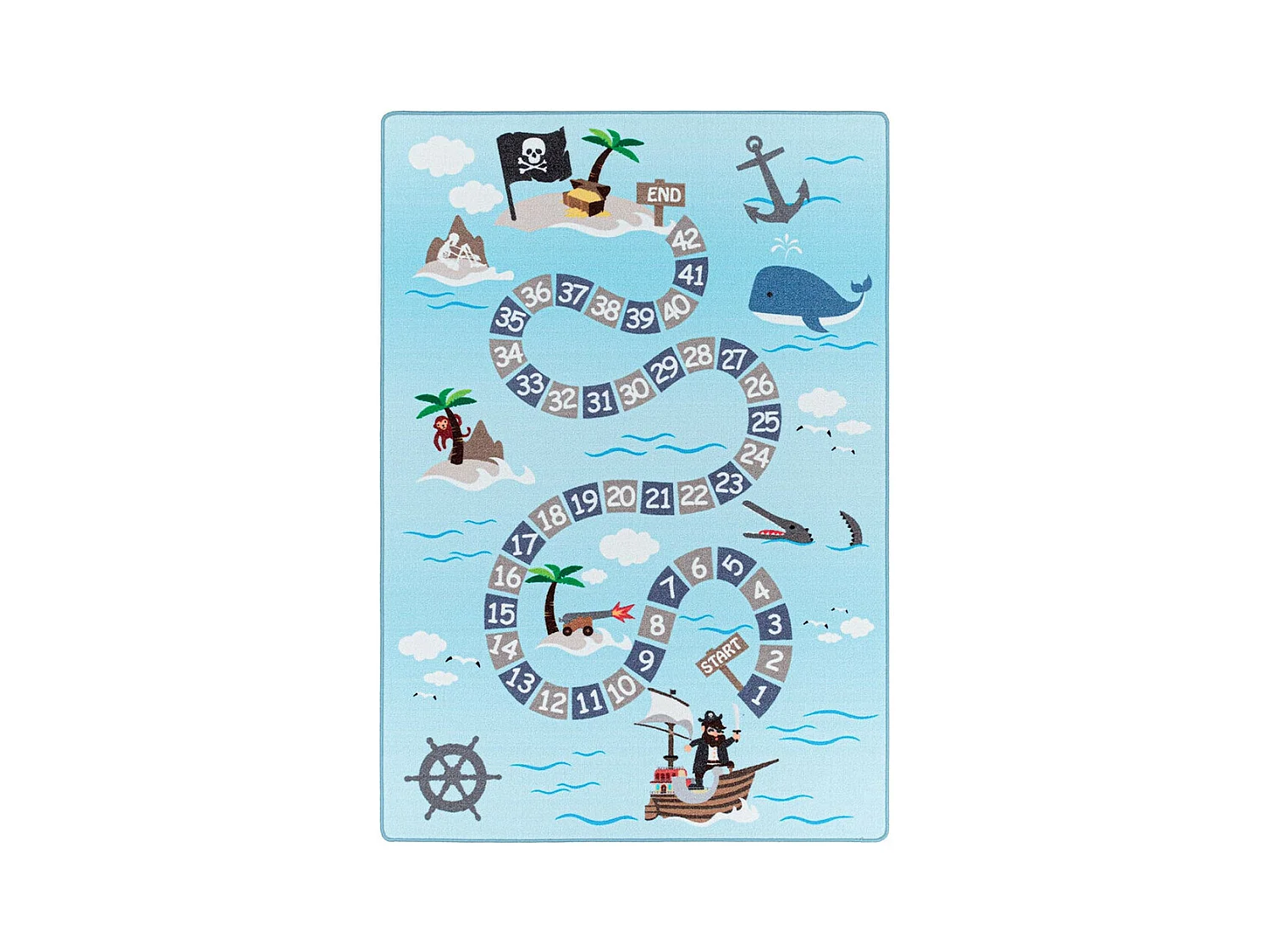 Tapis de jeu pour fille et garçon Whale Rectangulaire Enfant Mécanique Antidérapant