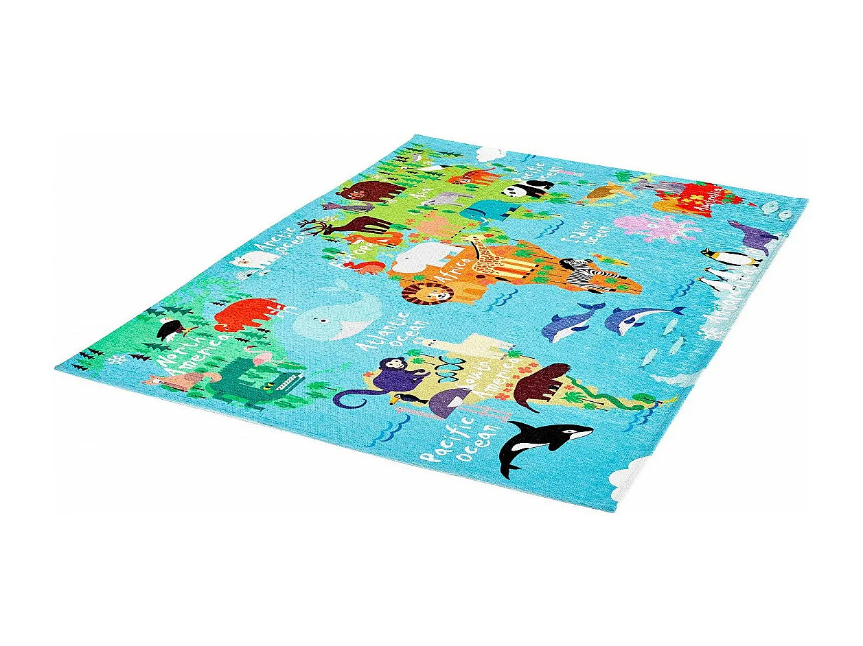 Tapis pour bébé multicolore plat World Rectangulaire Enfant Mécanique Tissage Jacquard ave