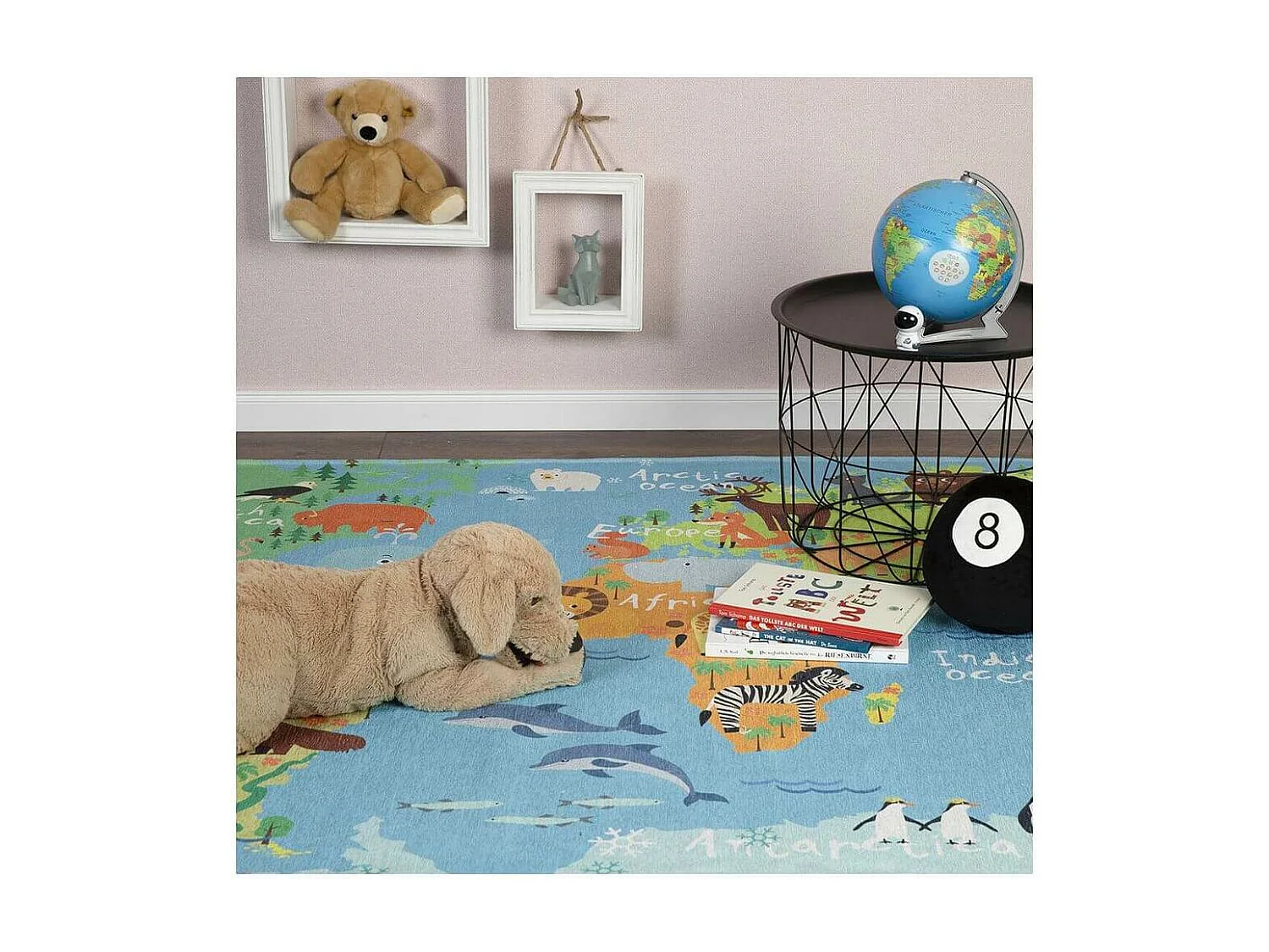 Tapis pour bébé multicolore plat World Rectangulaire Enfant Mécanique Tissage Jacquard ave