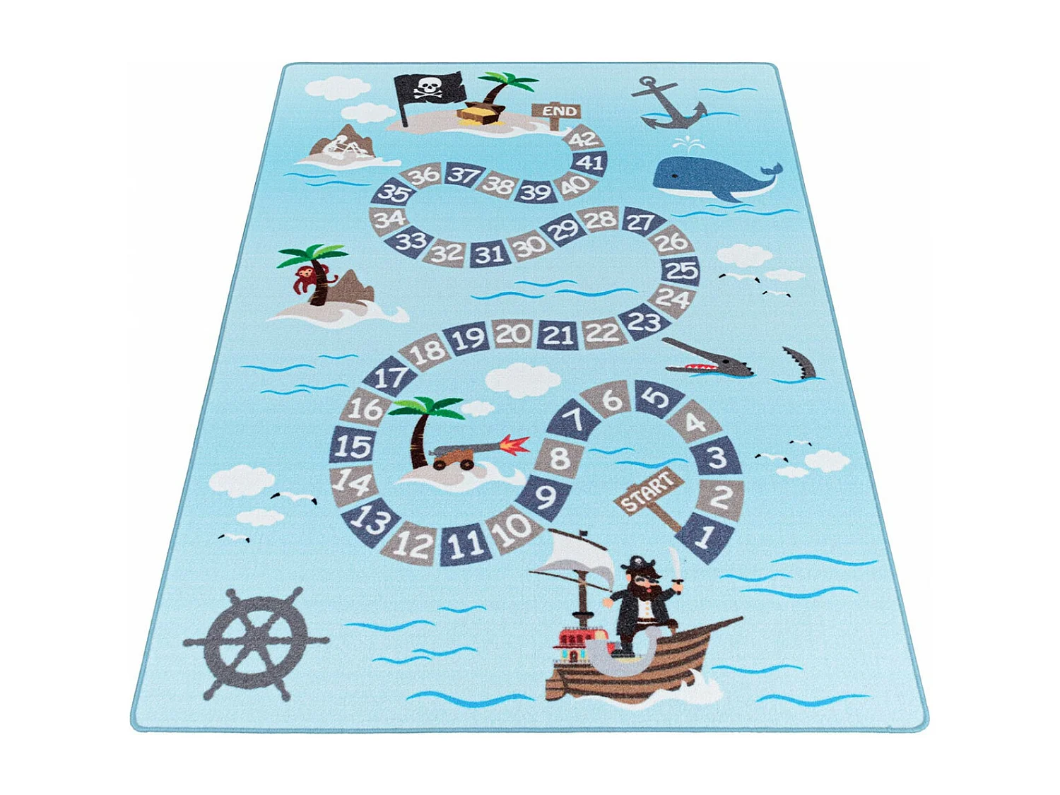Tapis de jeu pour fille et garçon Whale Rectangulaire Enfant Mécanique Antidérapant