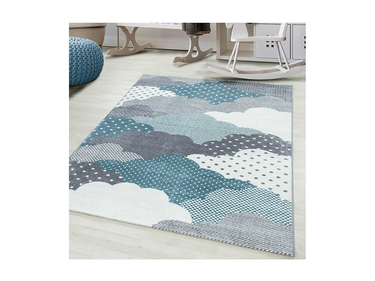 Tapis pour chambre d'enfant rectangle Cloud Rectangulaire Enfant Mécanique