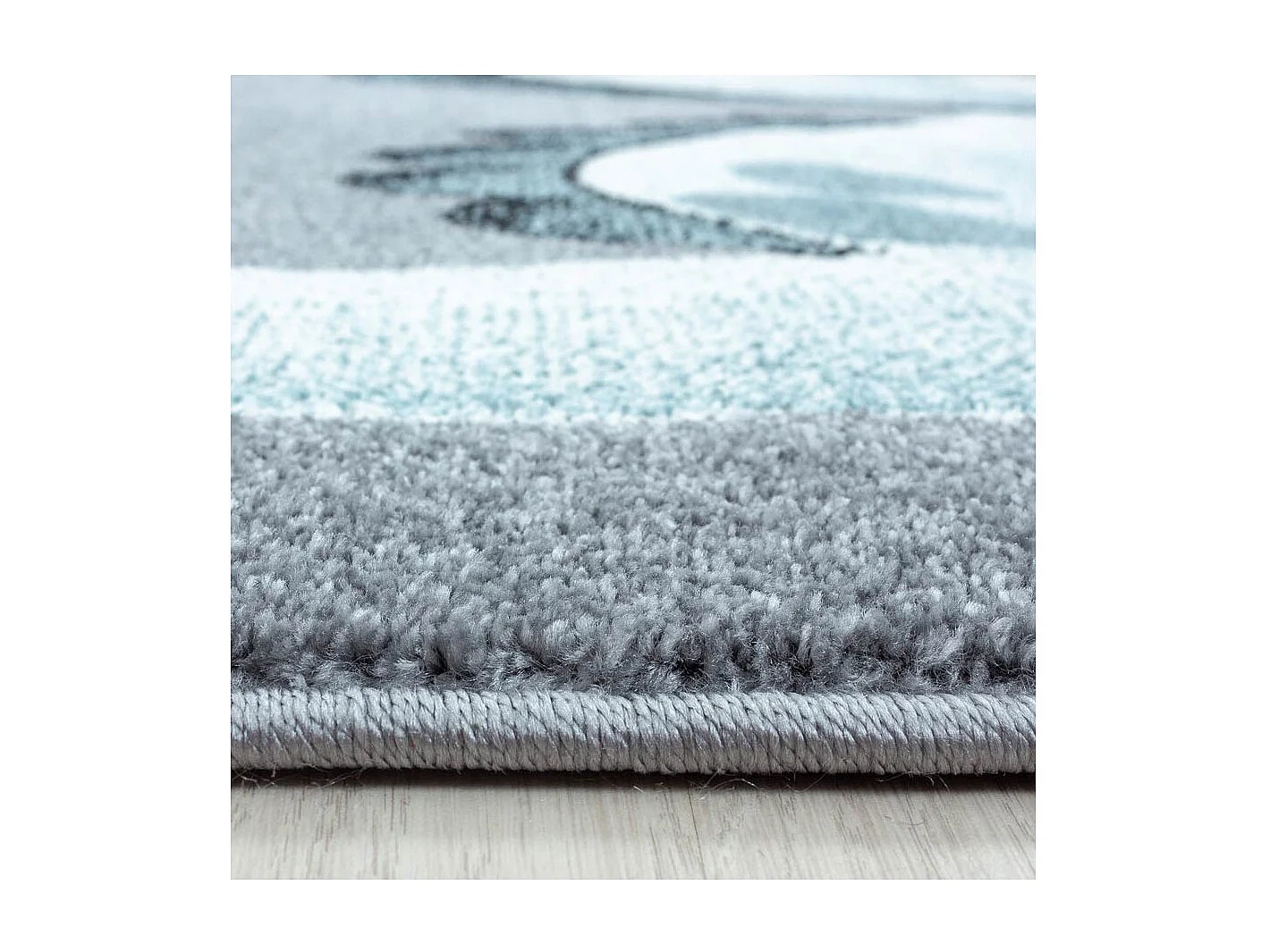 Tapis bleu pour chambre d'enfant rectangle Dino Rectangulaire Enfant Mécanique