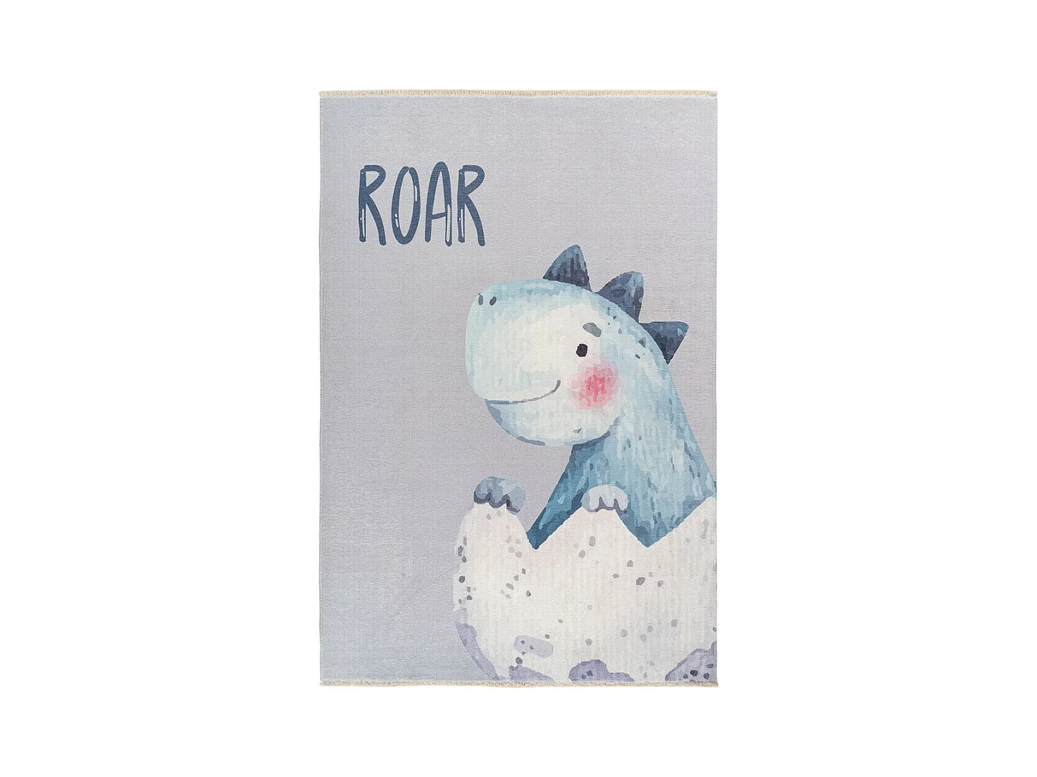 Tapis enfant en coton recyclé lavable en machine Dino Rectangulaire  Mécanique Tapis antid