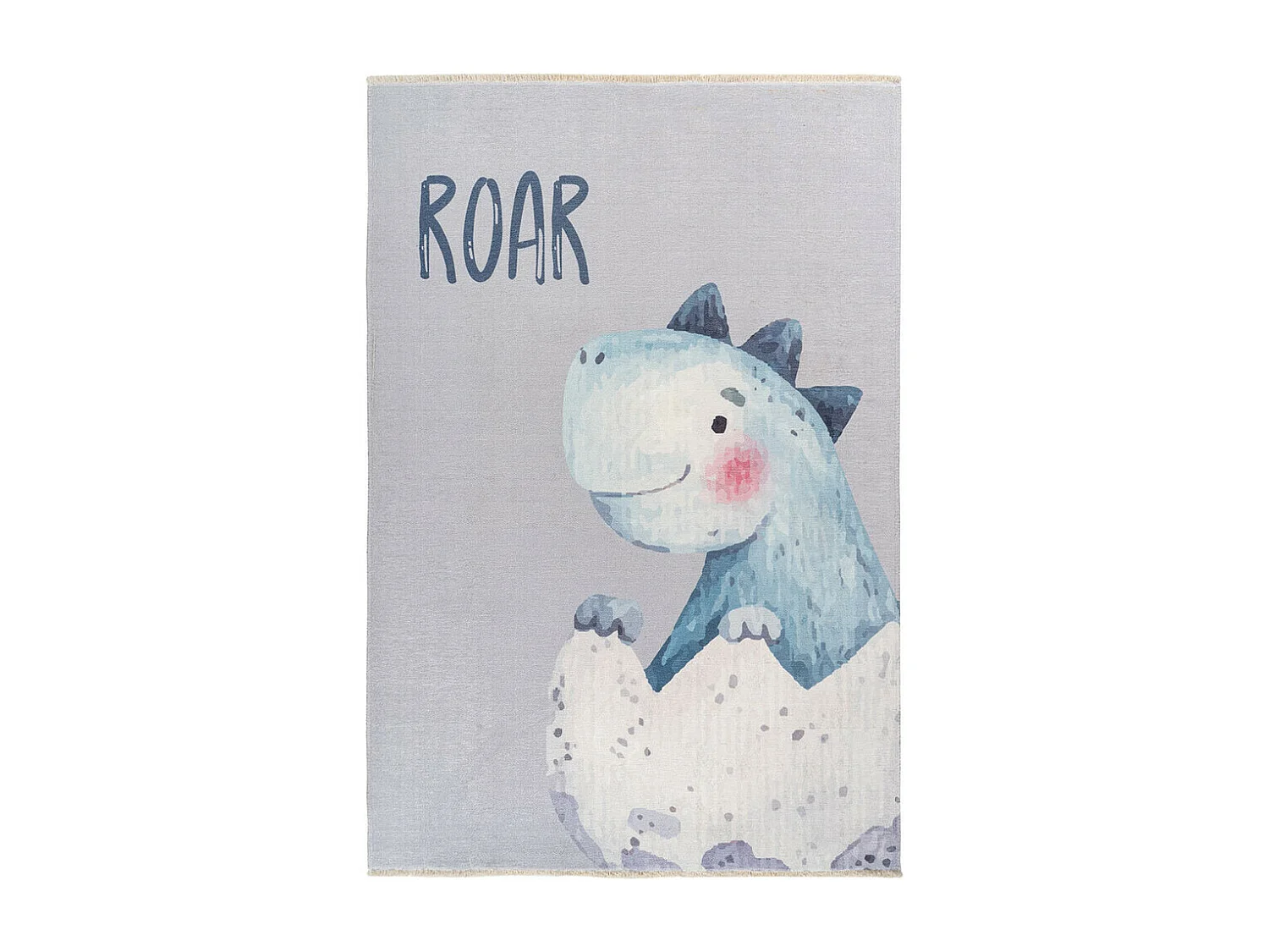 Tapis enfant en coton recyclé lavable en machine Dino Rectangulaire  Mécanique Tapis antid