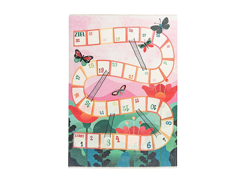 Tapis enfant en coton recyclé lavable en machine Snaky Rectangulaire  Mécanique Tapis anti