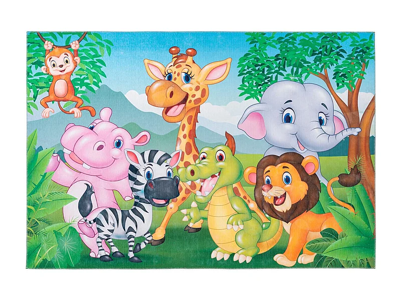 Tapis multicolore polyester pour enfant Fun Rectangulaire Enfant Mécanique Tapis plat