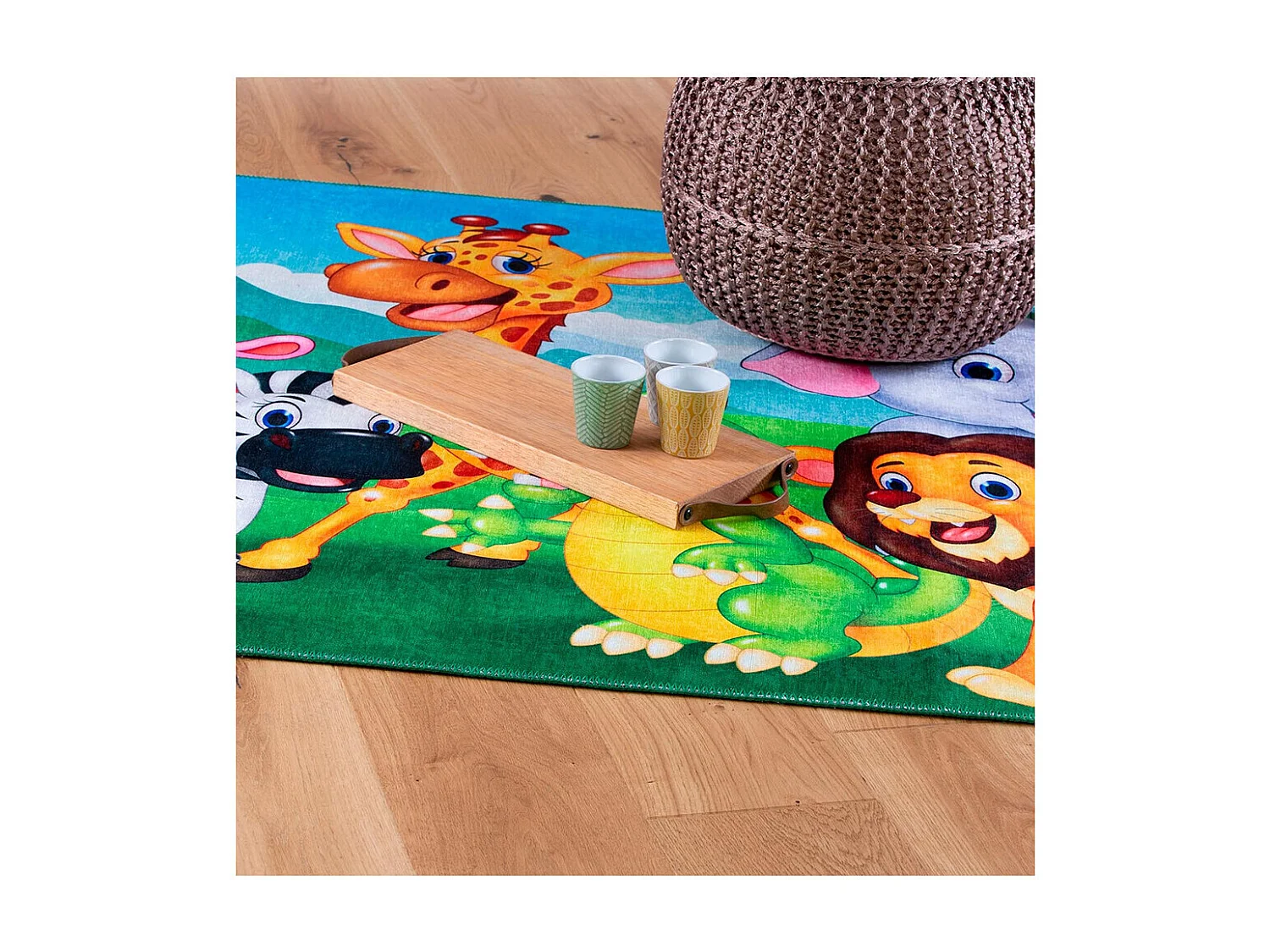 Tapis multicolore polyester pour enfant Fun Rectangulaire Enfant Mécanique Tapis plat