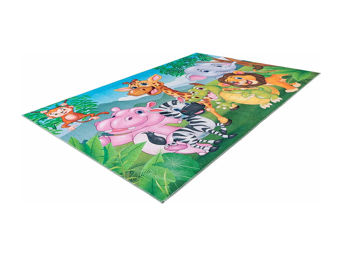 Tapis multicolore polyester pour enfant Fun Rectangulaire Enfant Mécanique Tapis plat