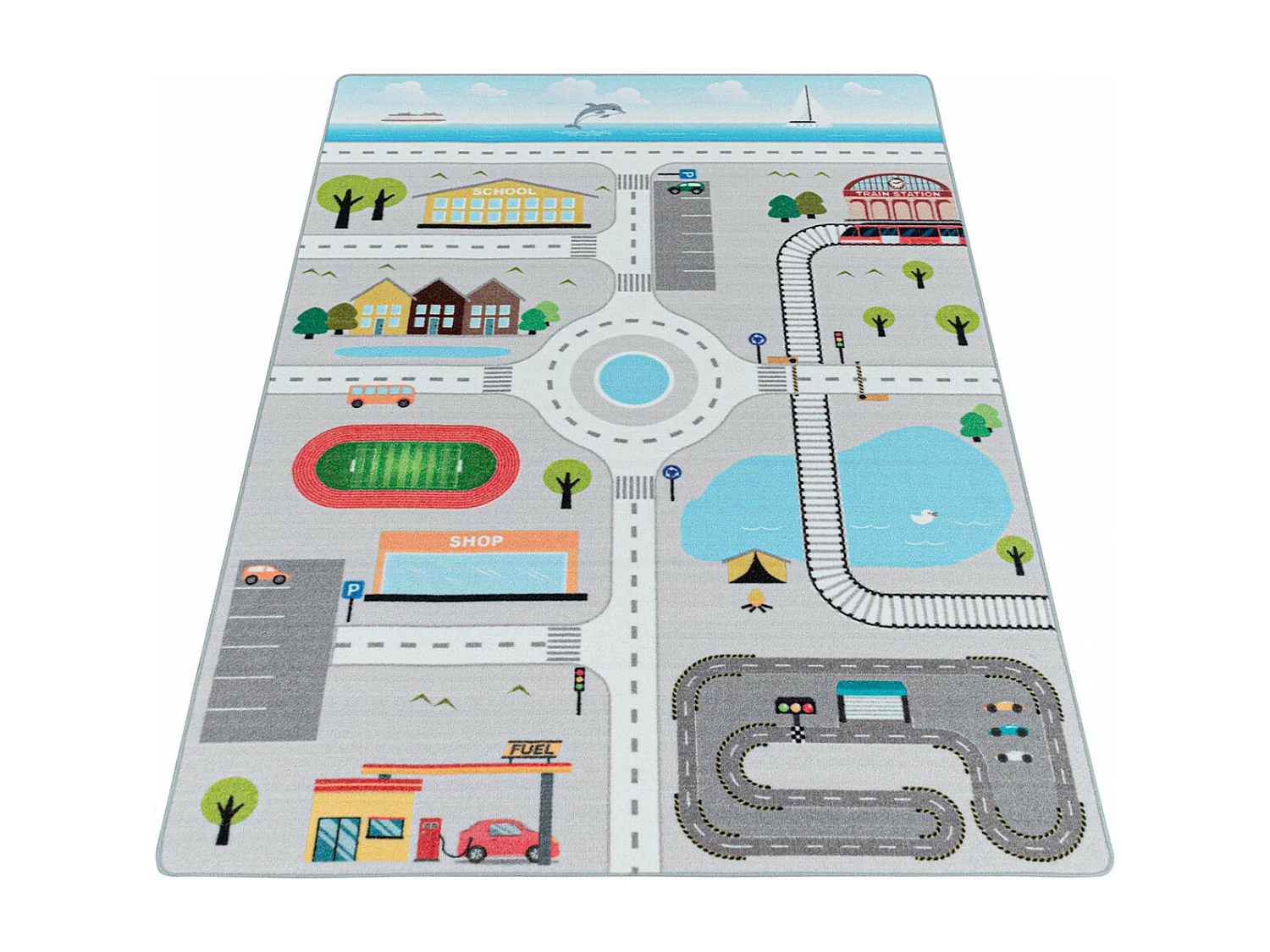 Tapis chambre bébé et enfant Road Rectangulaire Enfant Mécanique Antidérapant